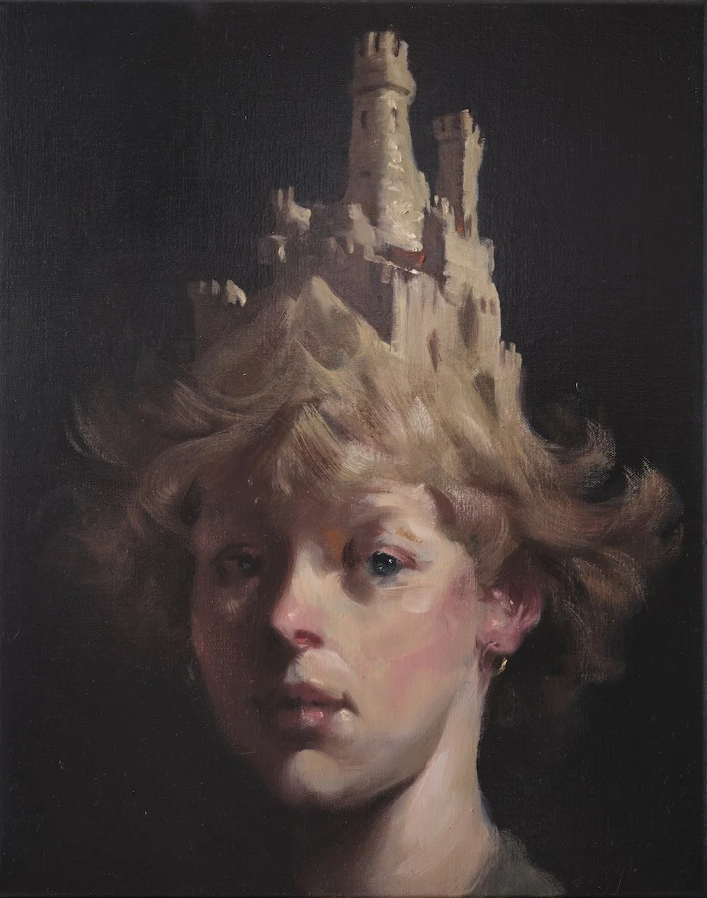 CASTLE IN THE HAIR, 40 x 50 cm, Oil on Linen, 2024