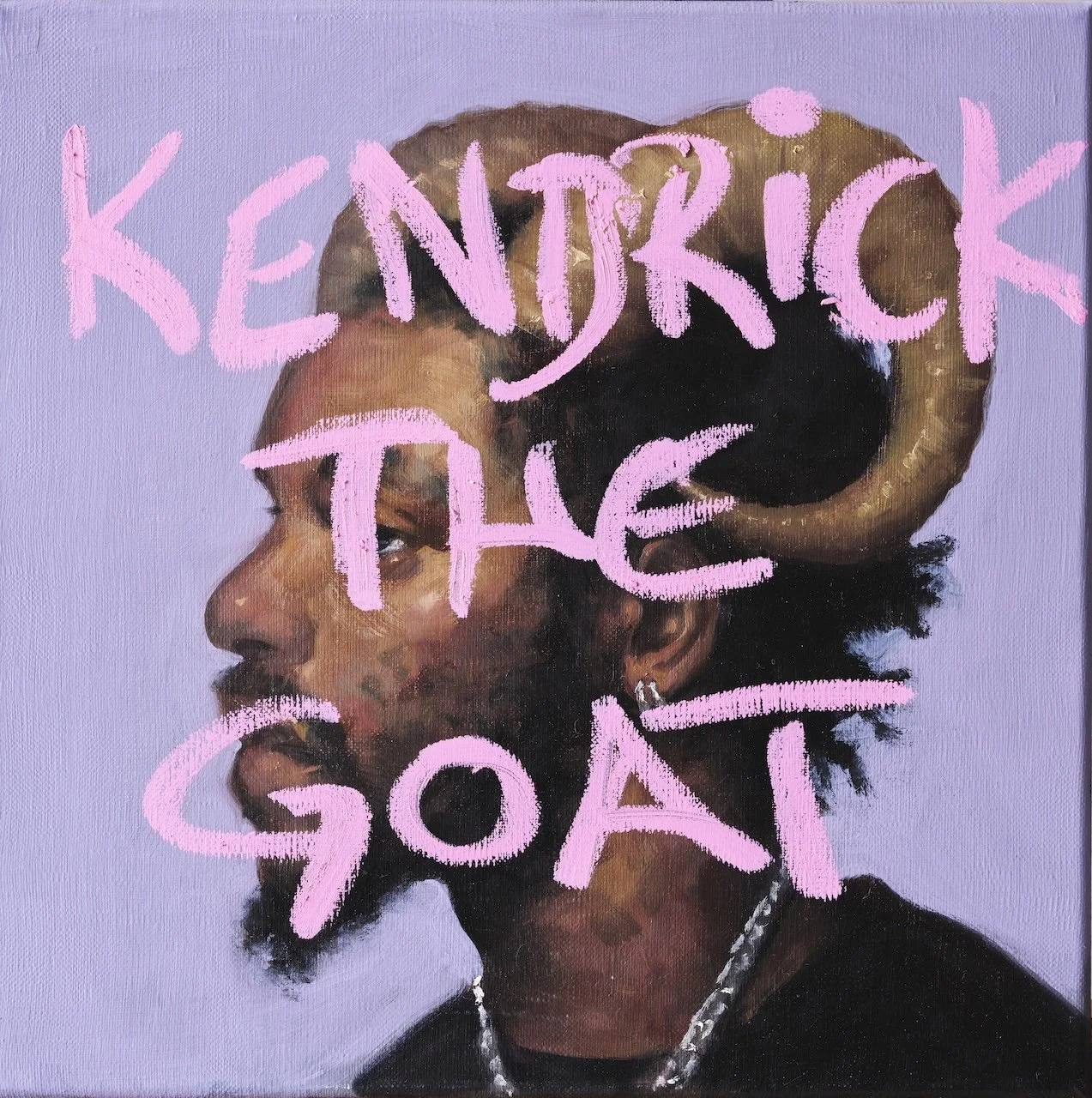 KENDRICK THE GOAT I, 40 x 40, Oil on Linen, 2024