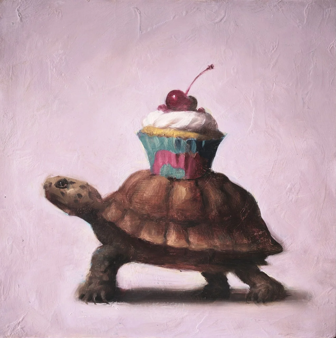 STEADY WINS THE RACE, 30 x 30, Oil on Linen, 2024 