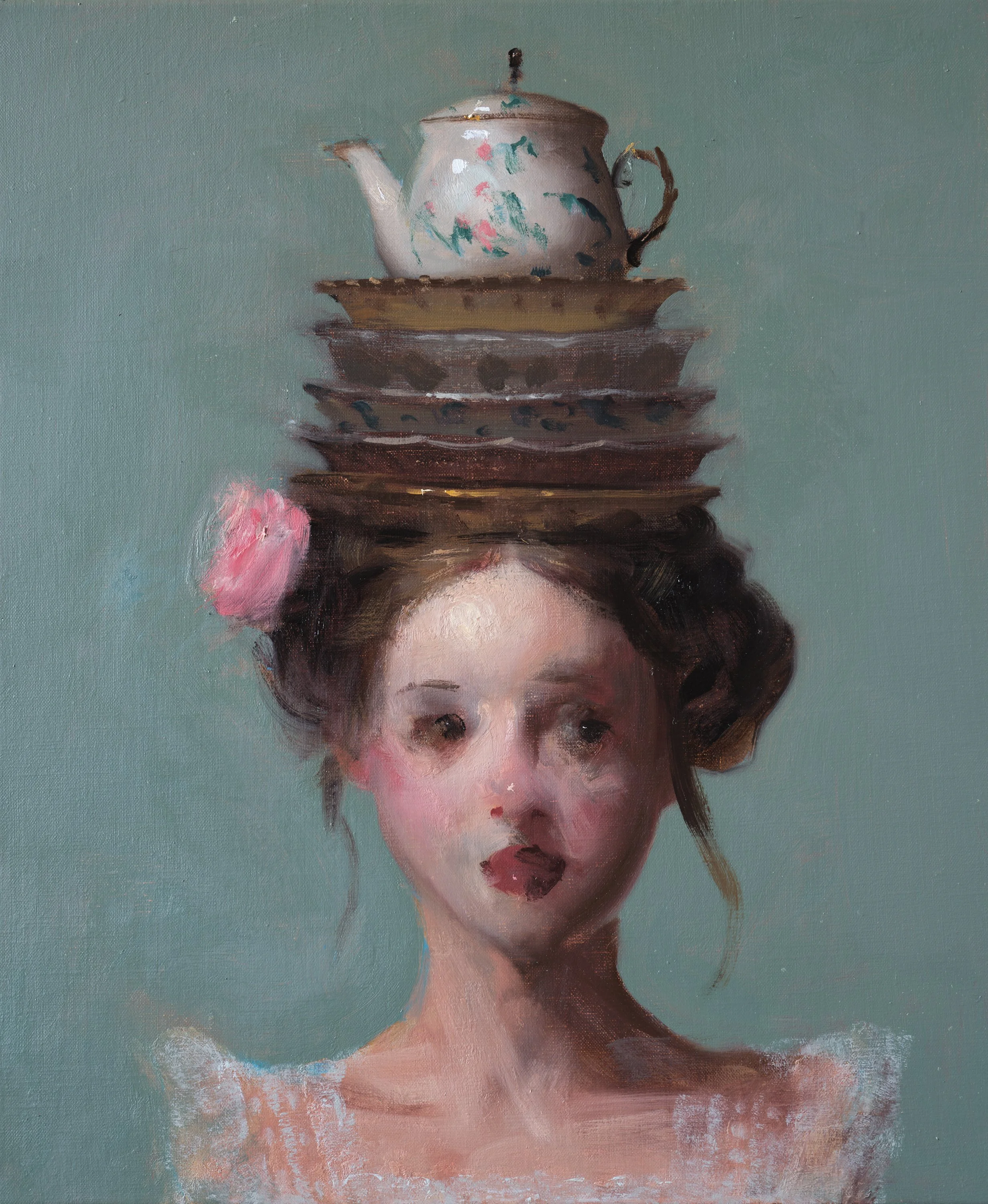 Tea Party, 60  x 50 cm, Oil on Linen, 2026