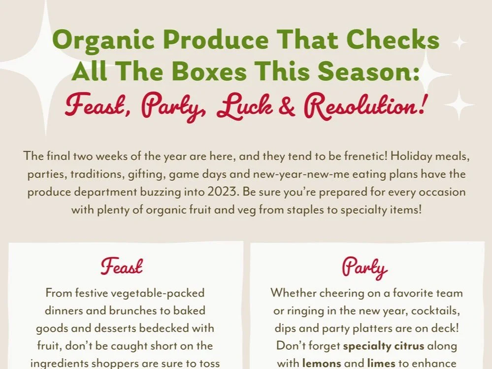 Organic Produce That Checks All The Boxes This Season: Feast, Party, Luck & Resolution!