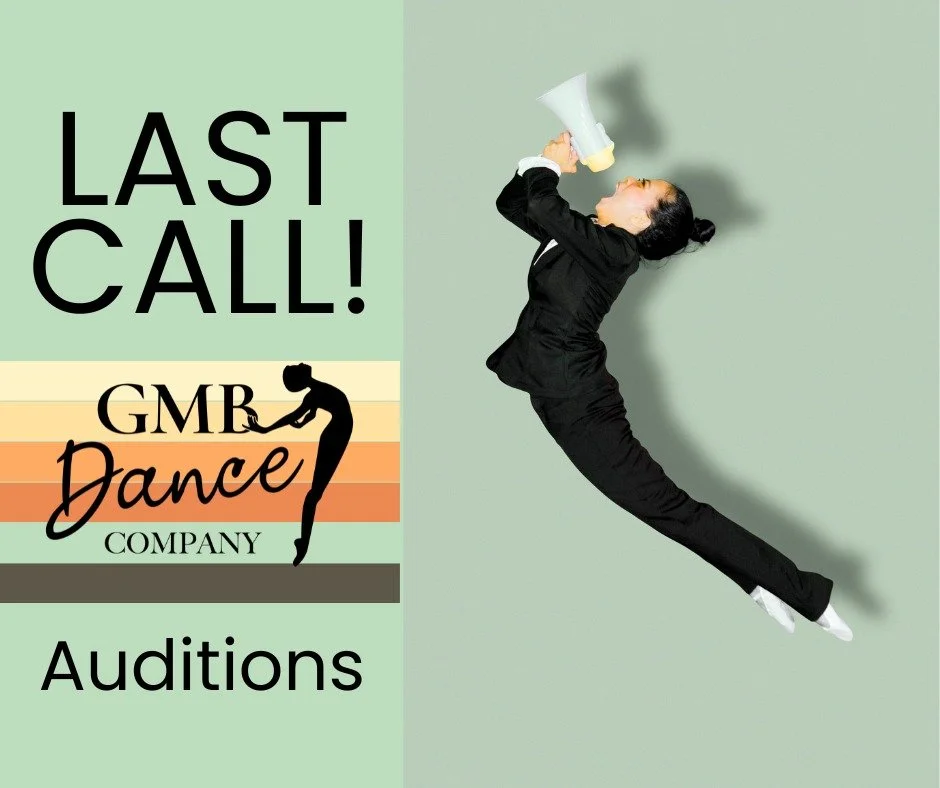 📣 LAST CALL! 

Have you been thinking about auditioning for the GMB Dance Company?

This is your reminder! Auditions take place Saturday, June 13, and we'd love to see you there.

The GMB Dance Company is for dancers who are ready to challenge thems