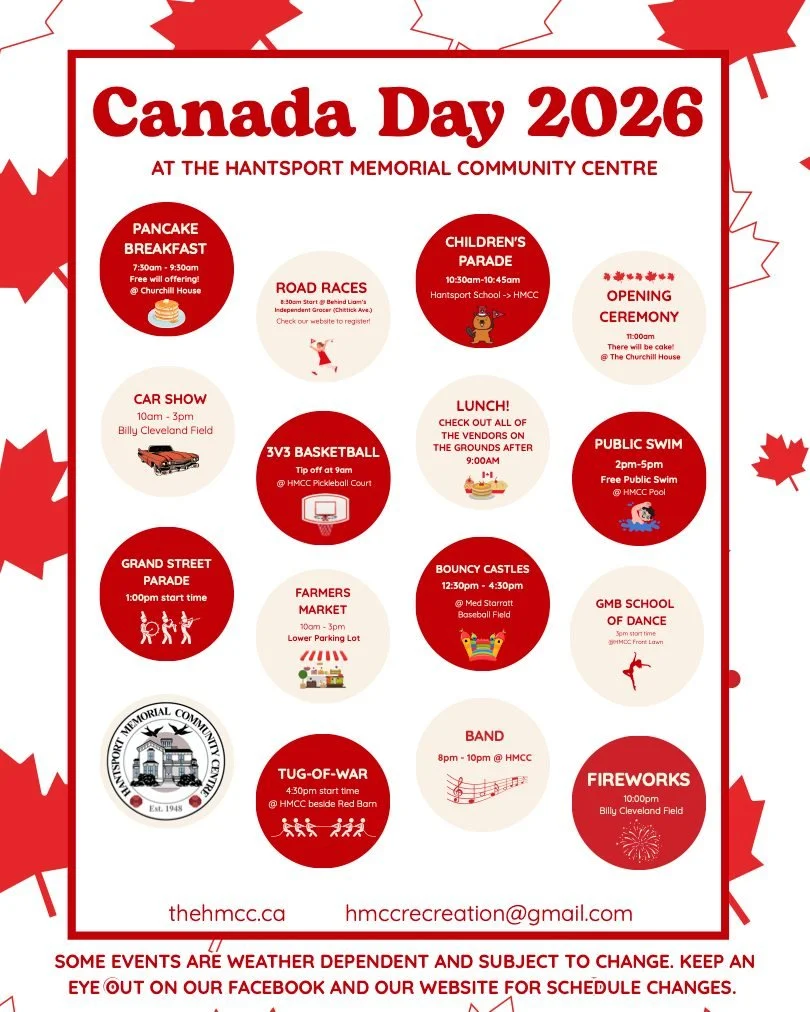 🇨🇦 Join Us in Hantsport This July 1!

Celebrate Canada Day with us in Hantsport for a full day of community fun!

GMB Dance will be:

-> Walking in the Grand Street Parade (meet us at Hantsport School by 12:30 pm)
-> Performing recital dances