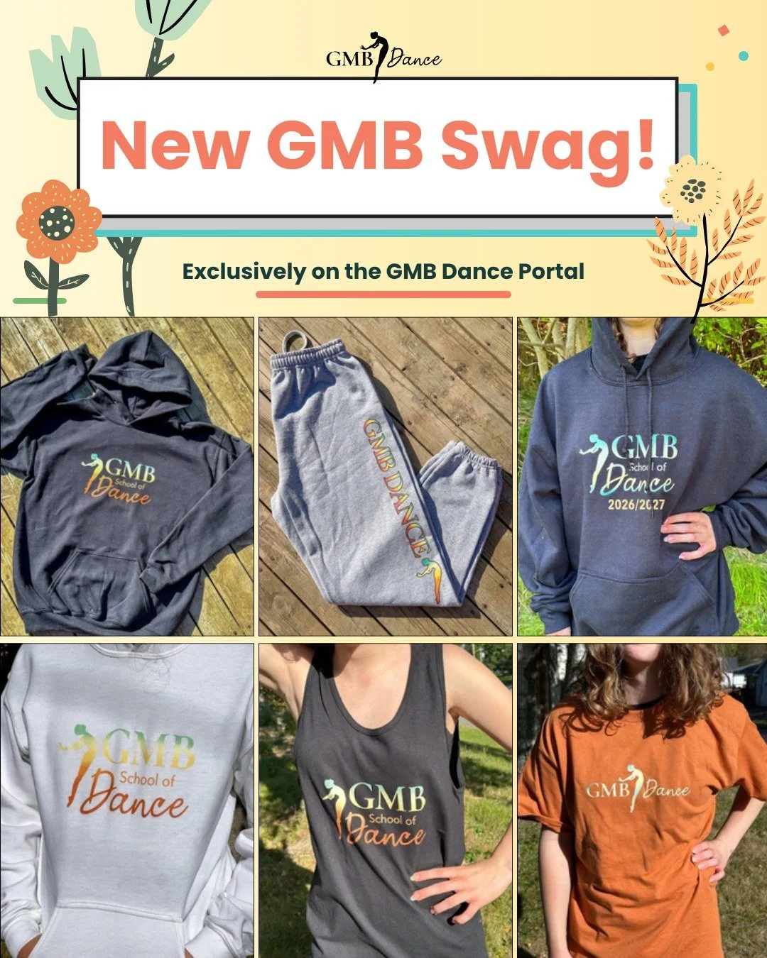 🙌 New year, new looks! Fresh GMB Dance Swag is now available for pre-order until October 10!

You can find the full collection exclusively through the GMB Dance ClassManager Portal: https://app.classmanager.com/portal/gmb-school-of-dance/login

Log 