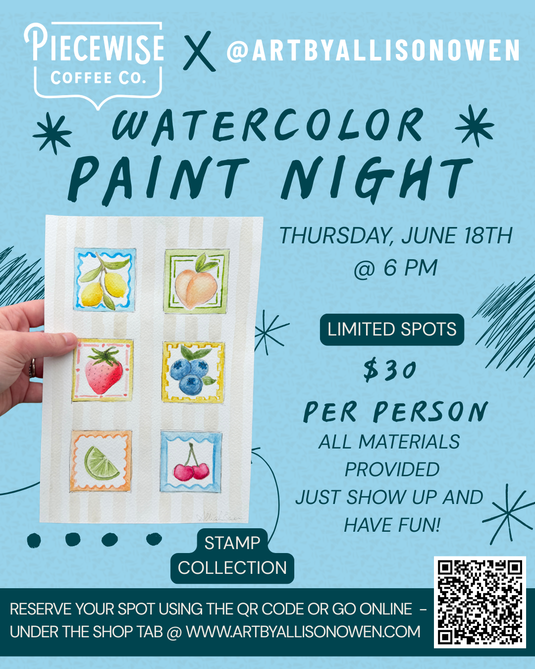 Watercolor Paint Night With Alison Owen