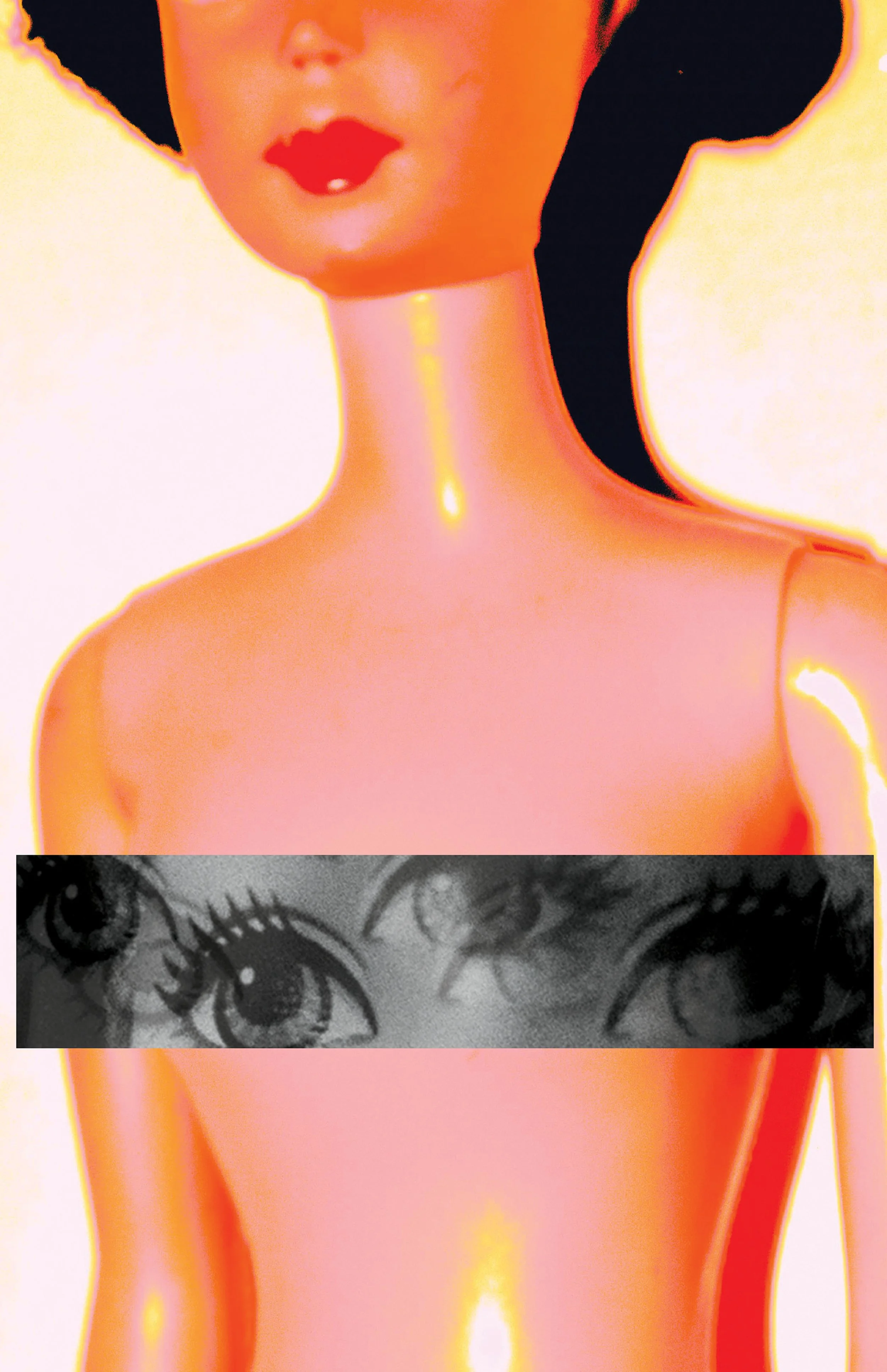"censored", digital collage of photograph, ~8.5"x6", 2022, published in "Conceptions Southwest"