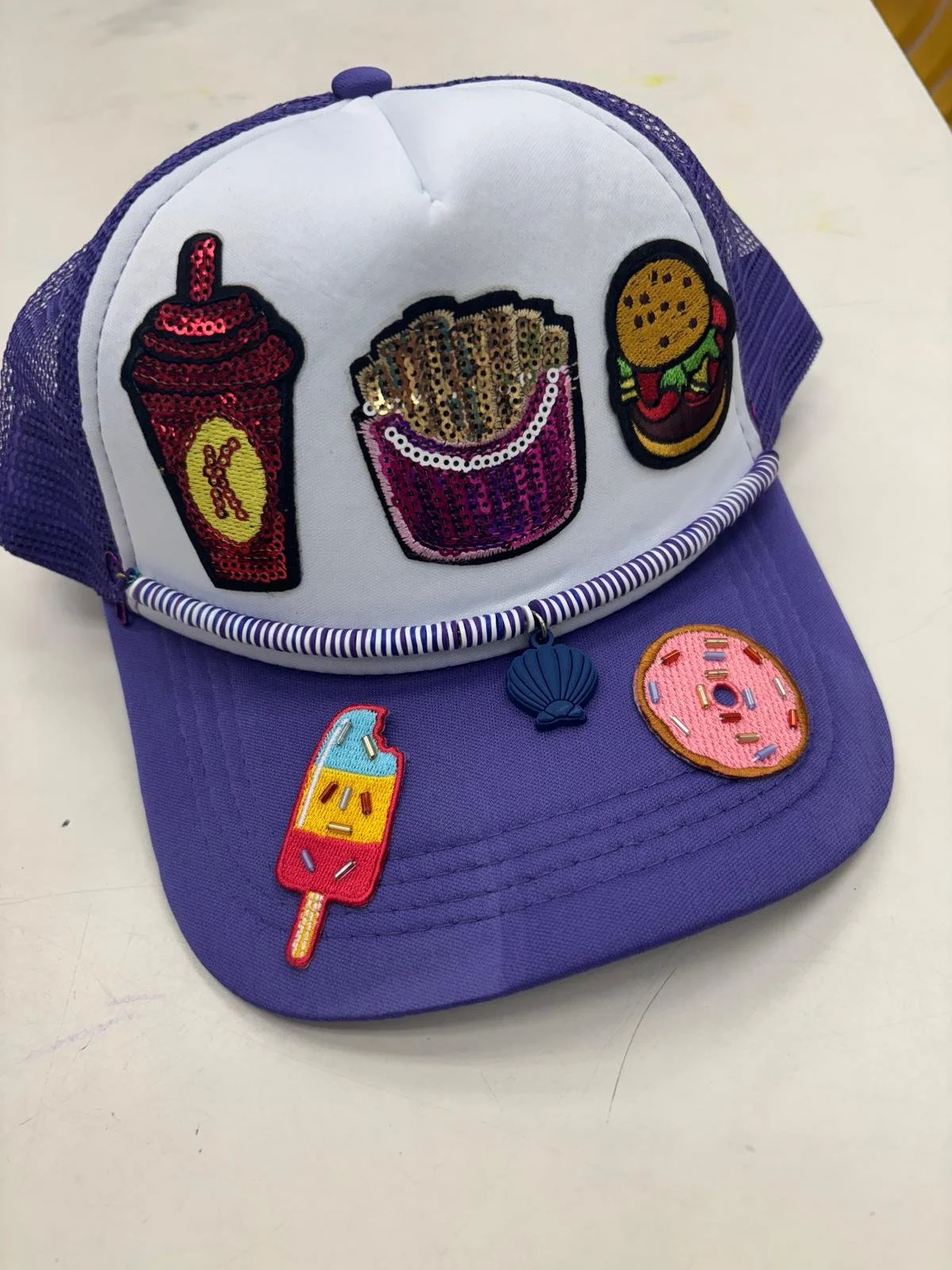 foodie inspired purple hat wearable art.jpg
