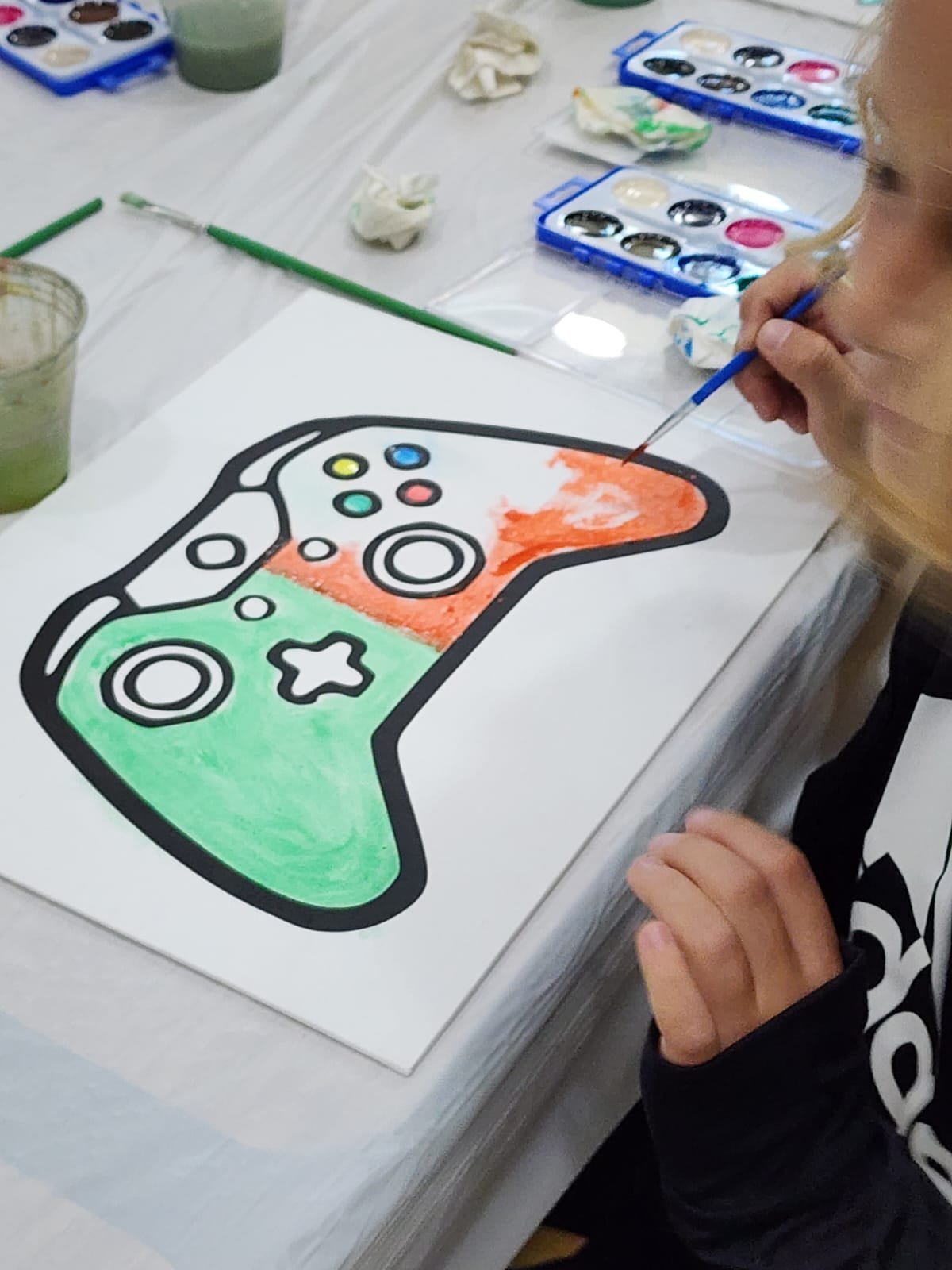 green and orange game controller canvas artwork.jpg