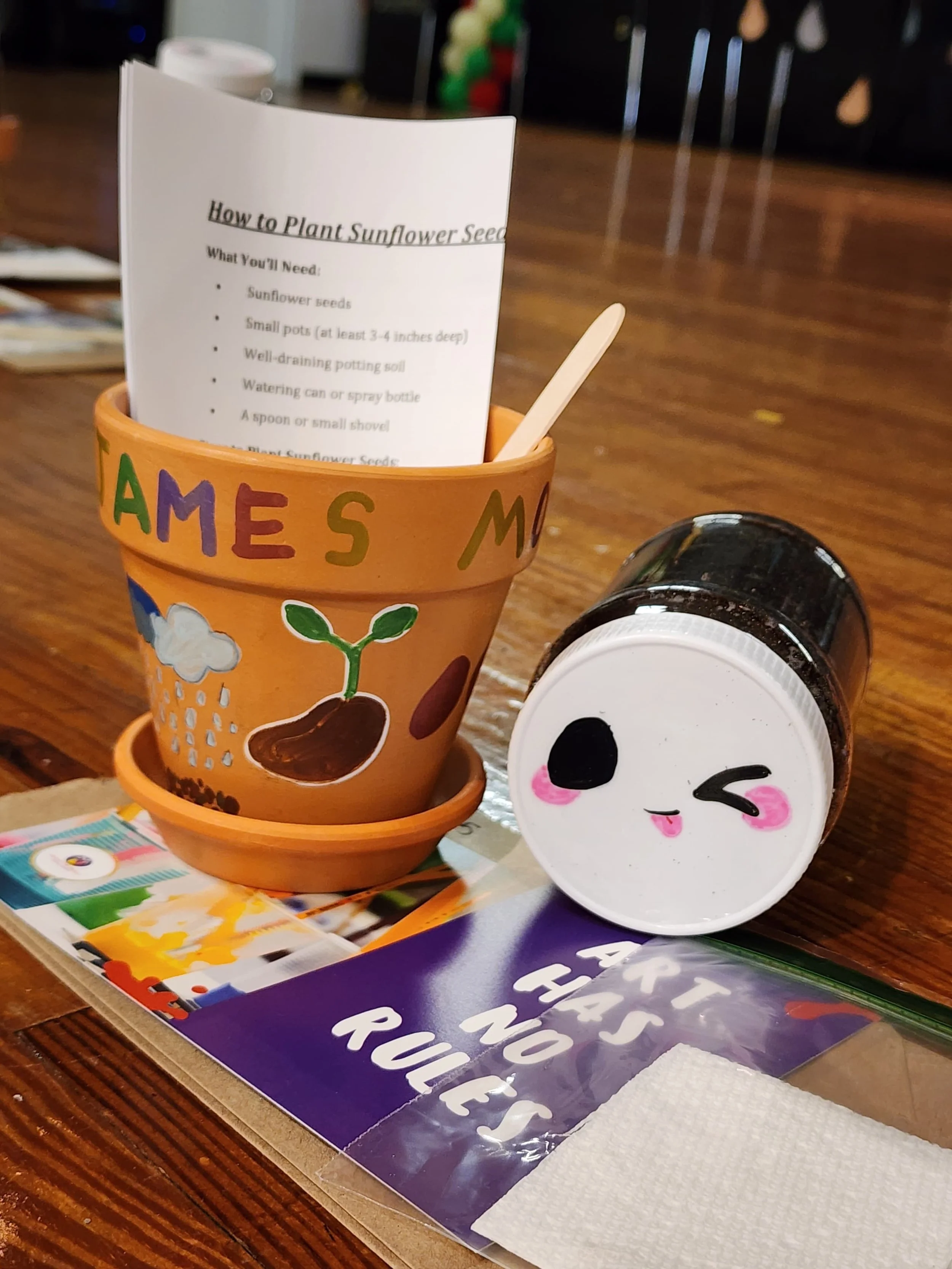 ceramics on wheels art projects sunflower pot.JPG