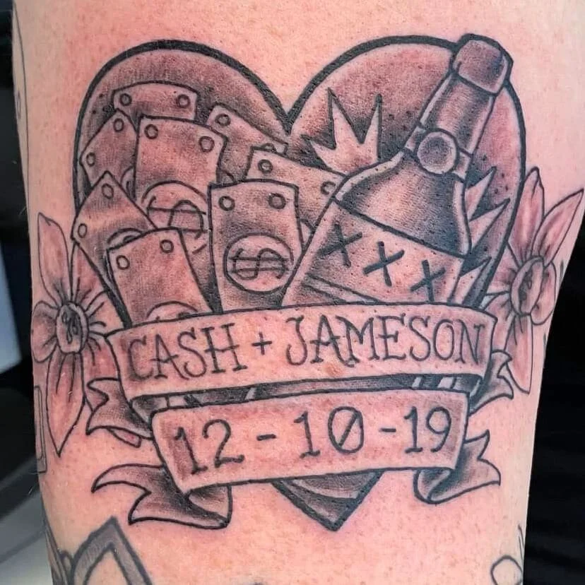 Always a good day when I tattoo @shanny7723 , even better when I get to do black and grey traditional tattoos.