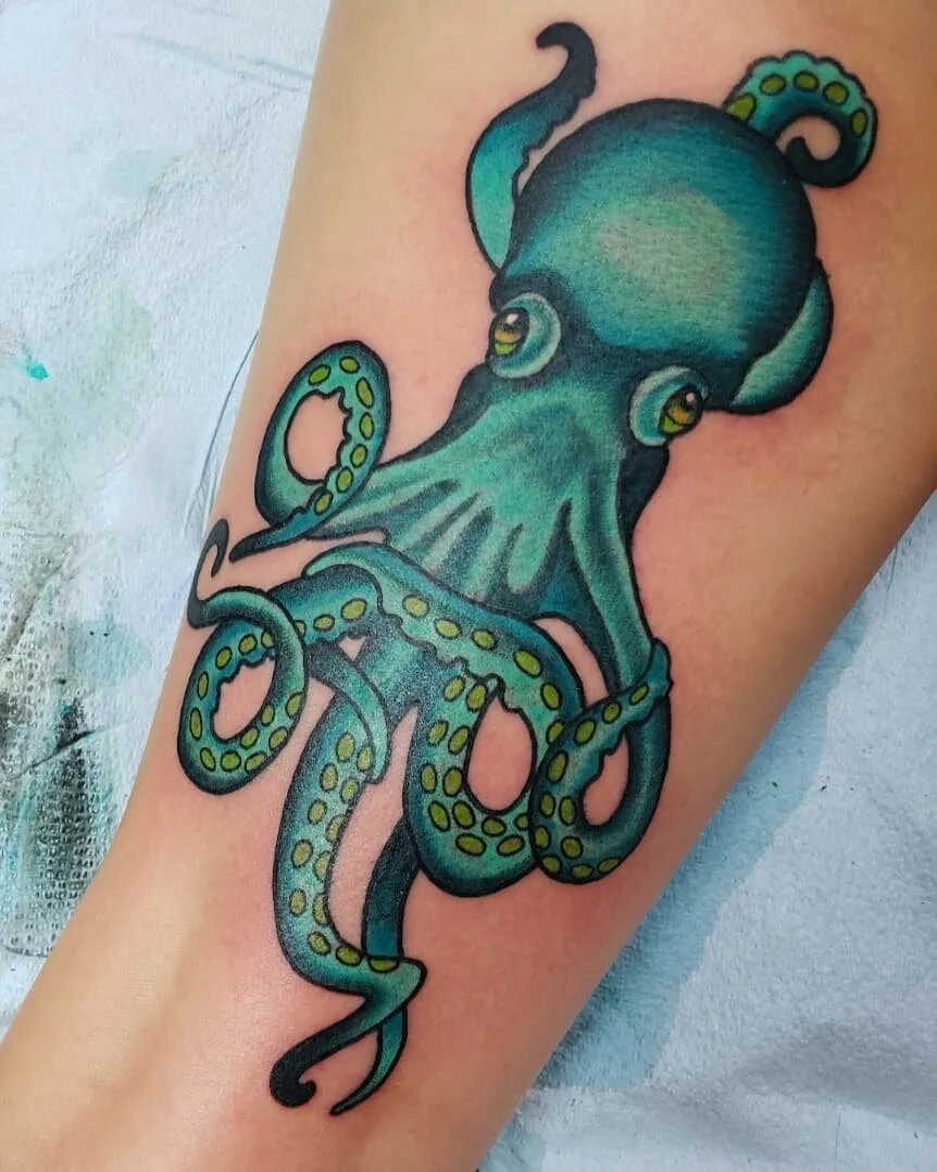 #octopustattoo #colortattoo #aquatictattoo #homewardboundtattoo #tattoos #tattooing #industryink