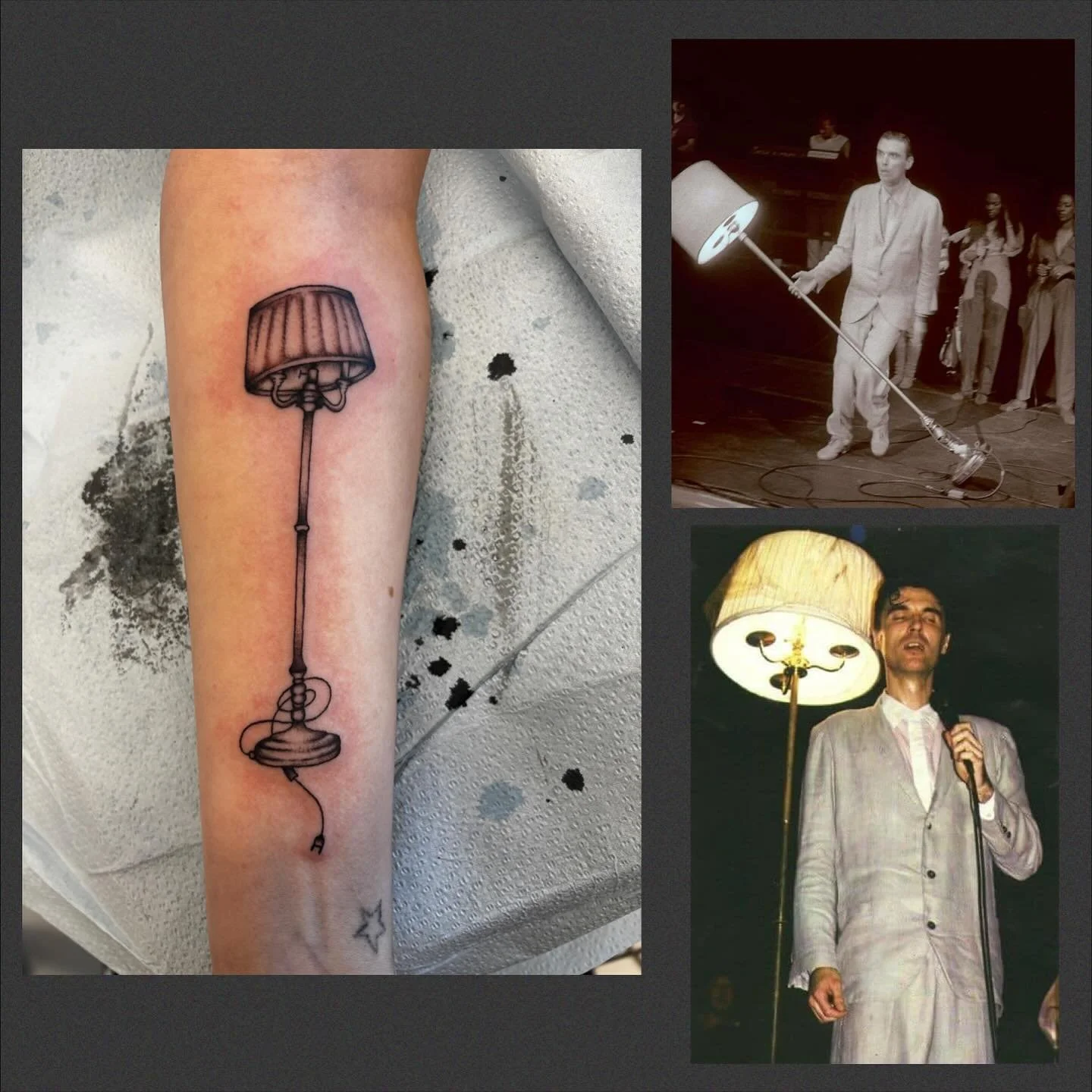 got to do some super cute David Byrne tats today for a dear friend