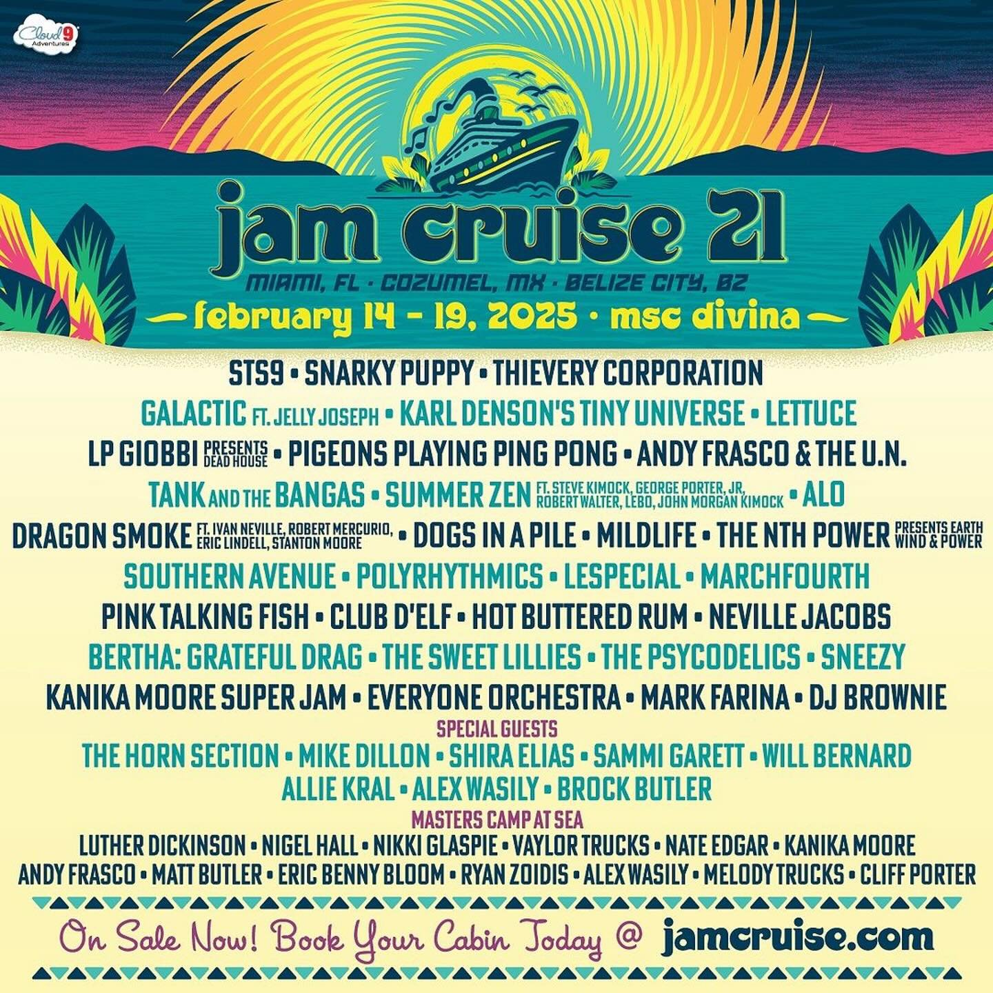 JAM. CRUISE. 21. IT&rsquo;S TIME!!! 🪩🎉🍾 Secure your cabin NOW and get ready to boogie on the open seas🕺
