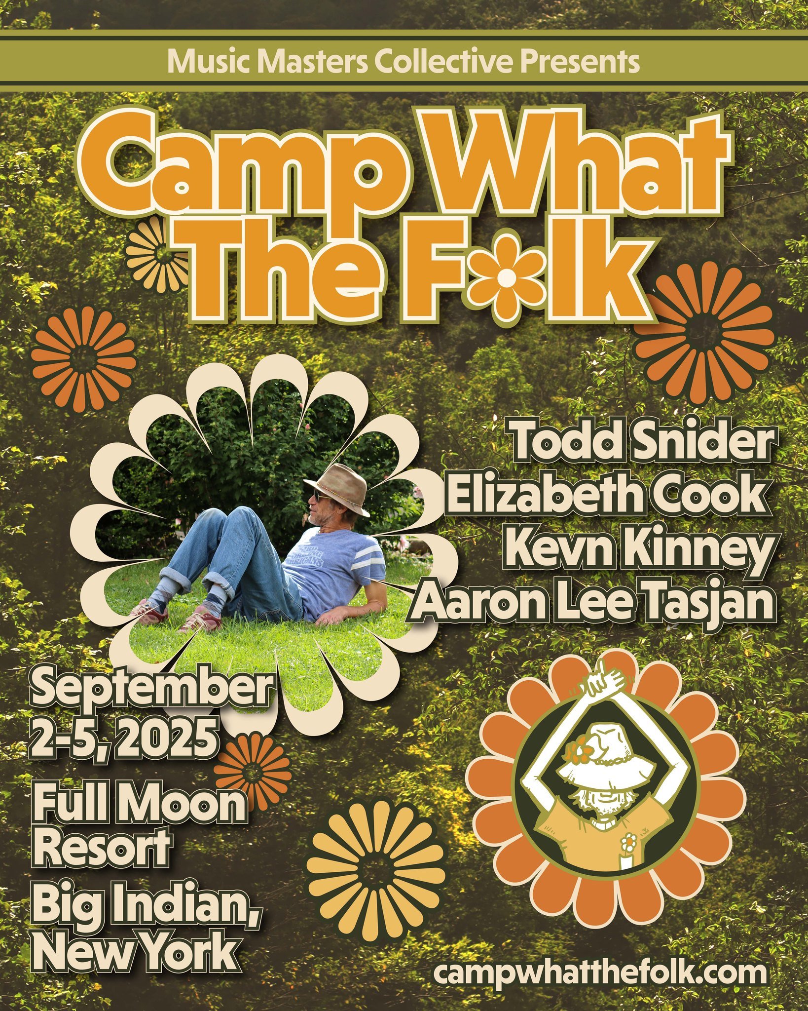 Camp What The Folk tickets are available NOW! Don't miss out on Year THREE this September 2-5, 2025 at Full Moon Resort.
 
Learn from Todd Snider and special guests, Elizabeth Cook, Kevn Kinney and Aaron Lee Tasjan for three days and nights immersed 