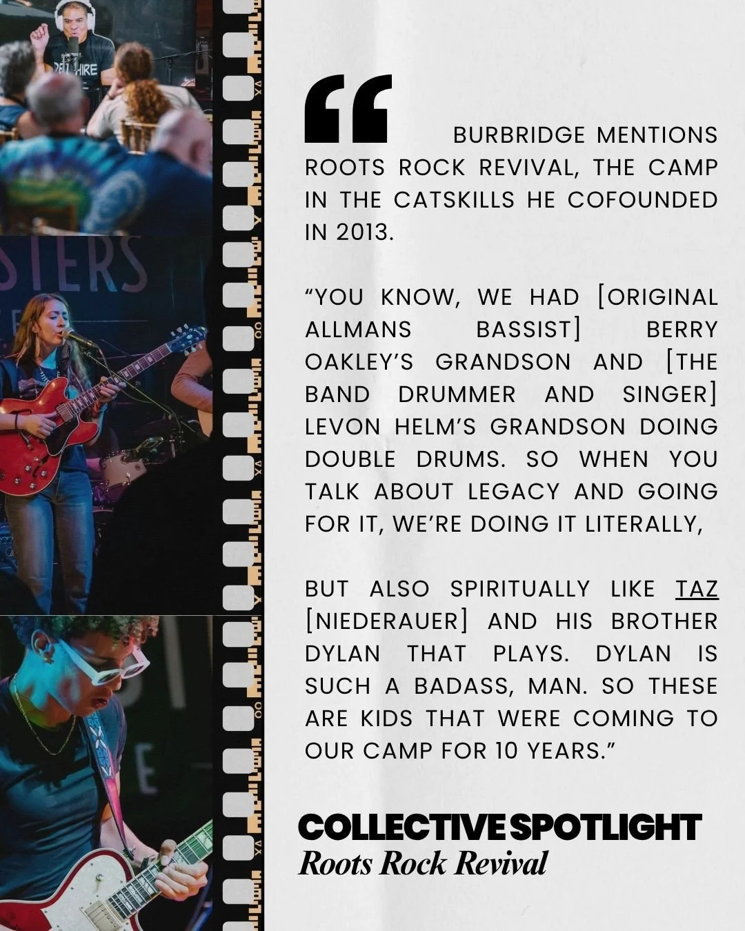 Oteil Burbridge gave a shoutout to Roots Rock Revival in a recent interview with Highway 81 Revisited. We're so lucky to be on this journey together and witness the growth of campers. We can't wait for another incredible year of Roots!
