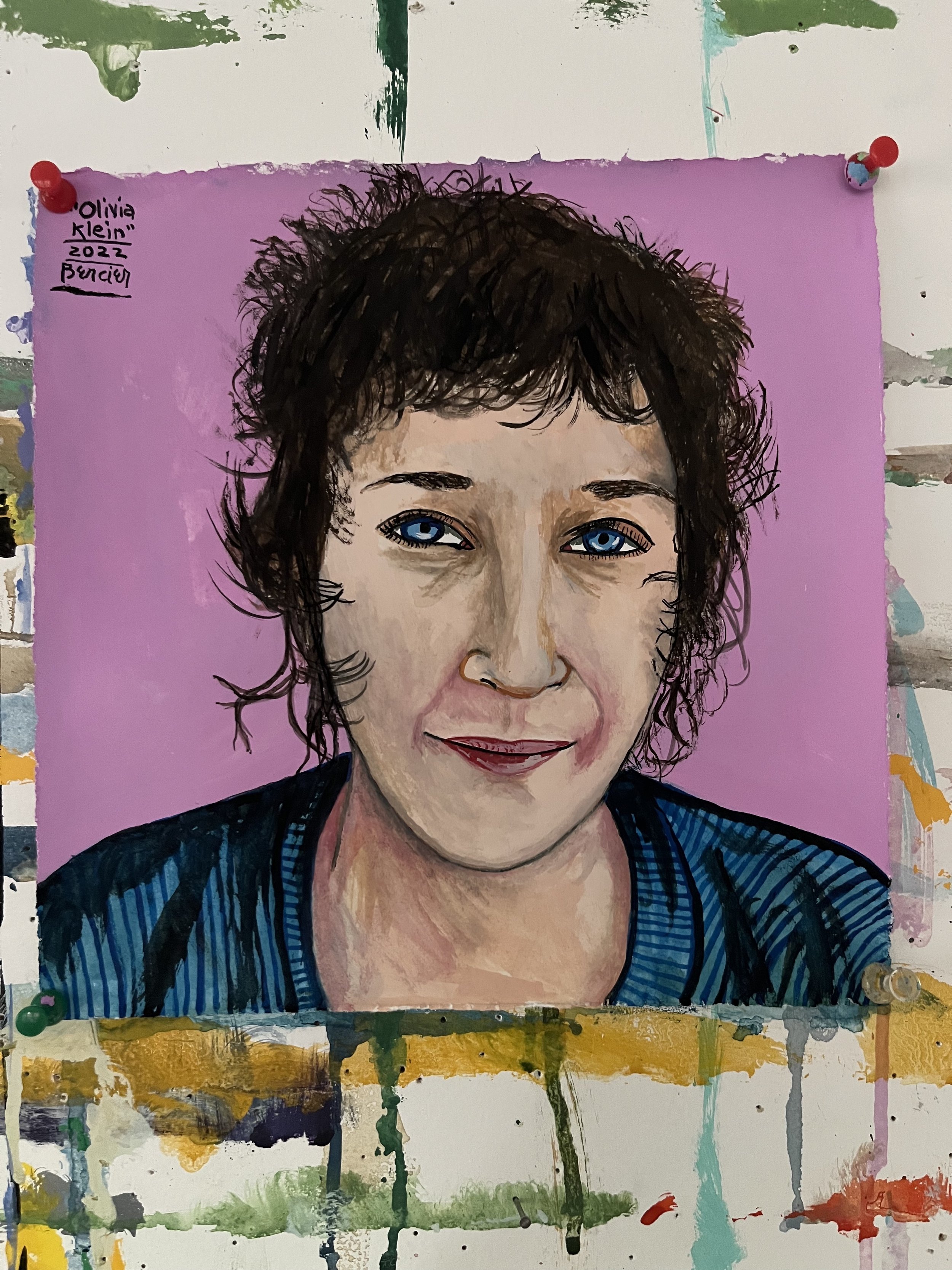 Olivia Klein, 2022, artist, gouache on handmade paper, 8 x 8 inches