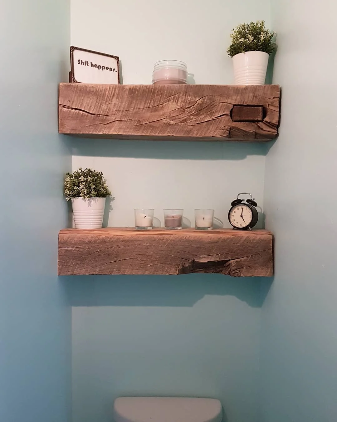 barn beam floating shelves