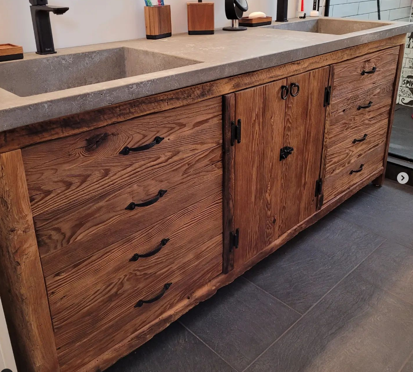 reclaimed wood vanity