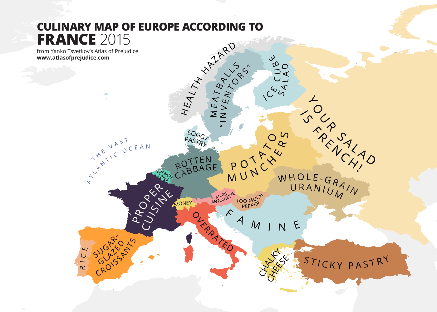 Culinary Map of Europe According to France