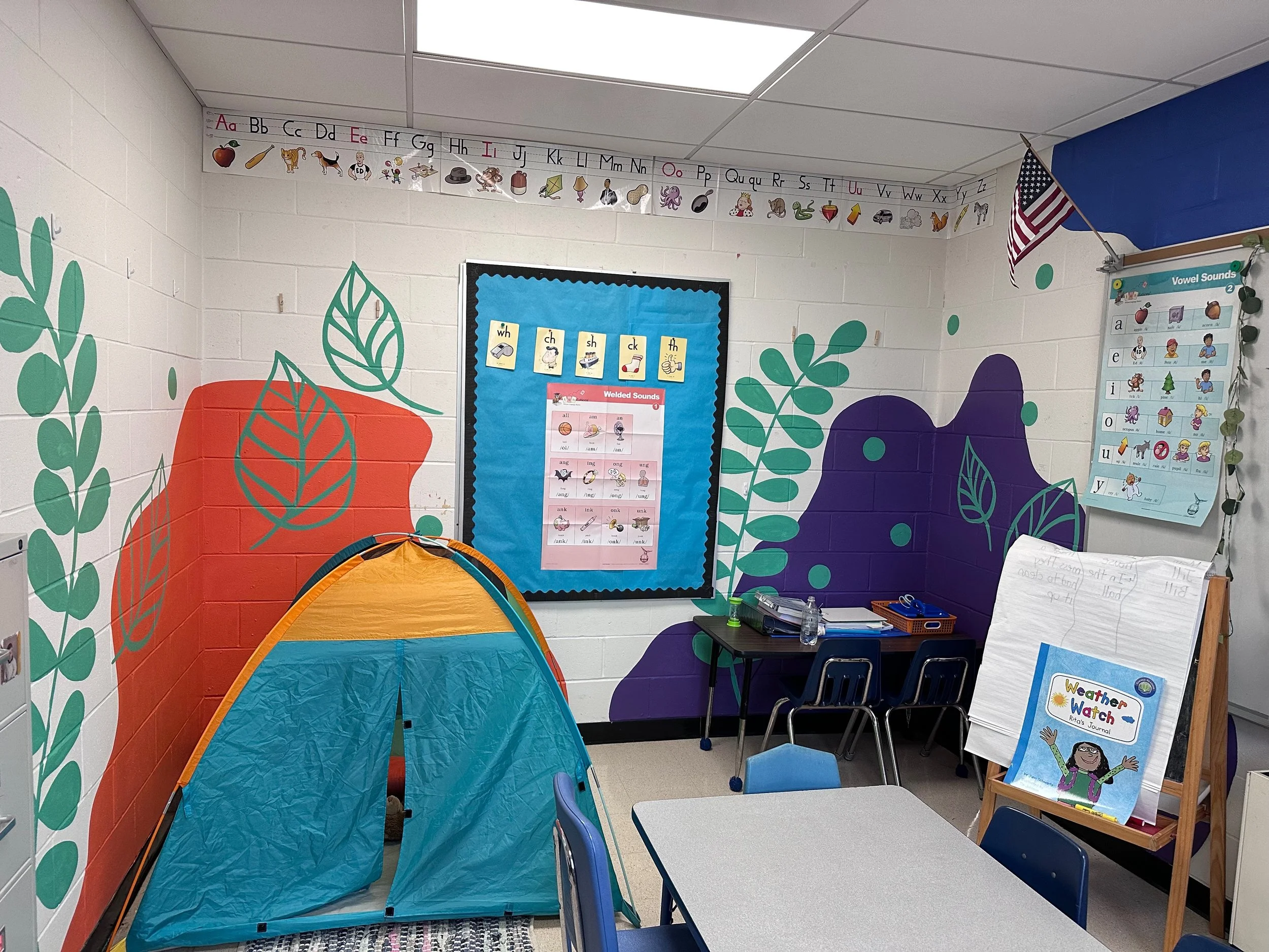 SES Room 232: a playful installation in the small group room of an elementary school classroom.