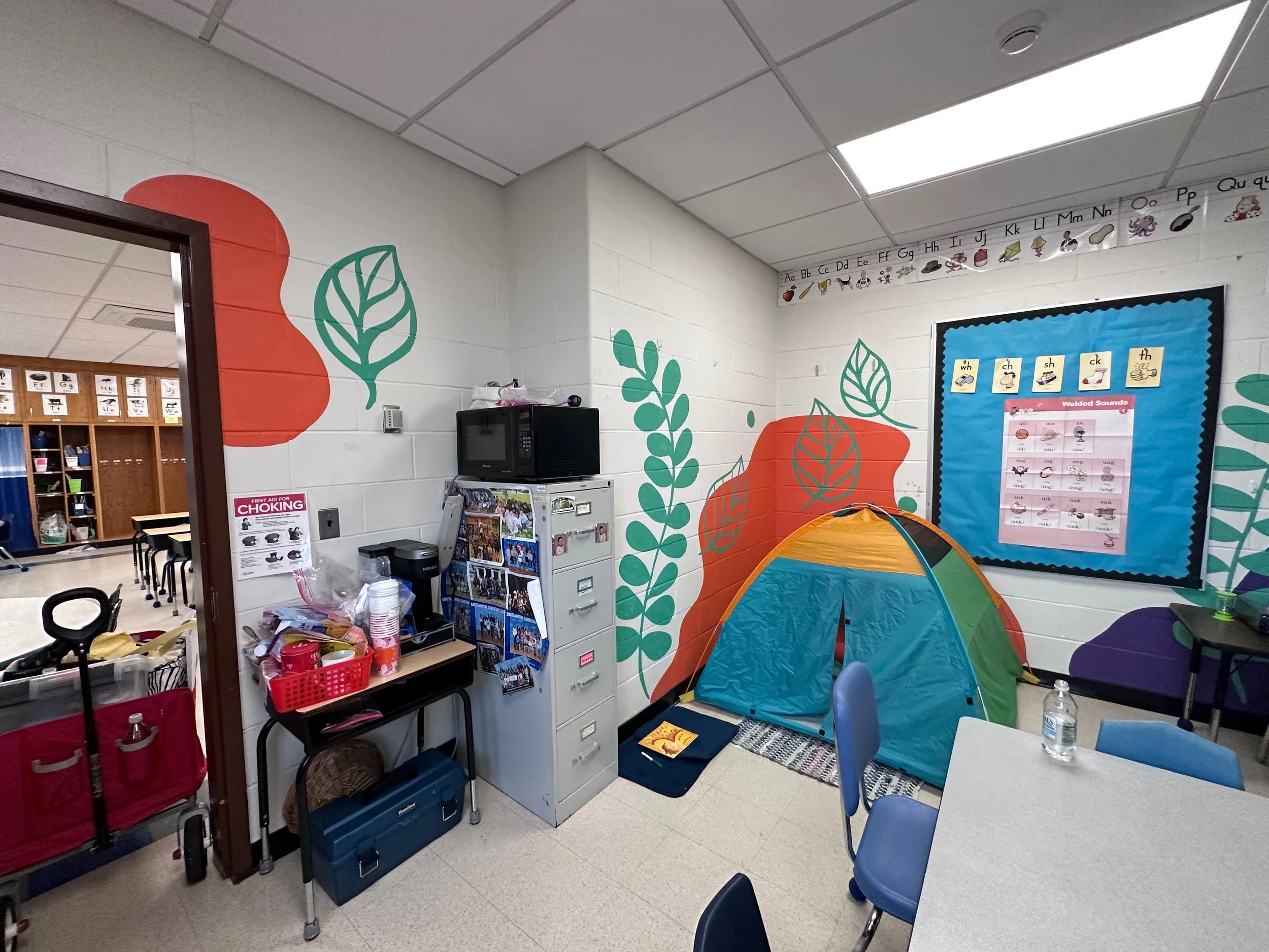 SES Room 232: a playful installation in the small group room of an elementary school classroom.