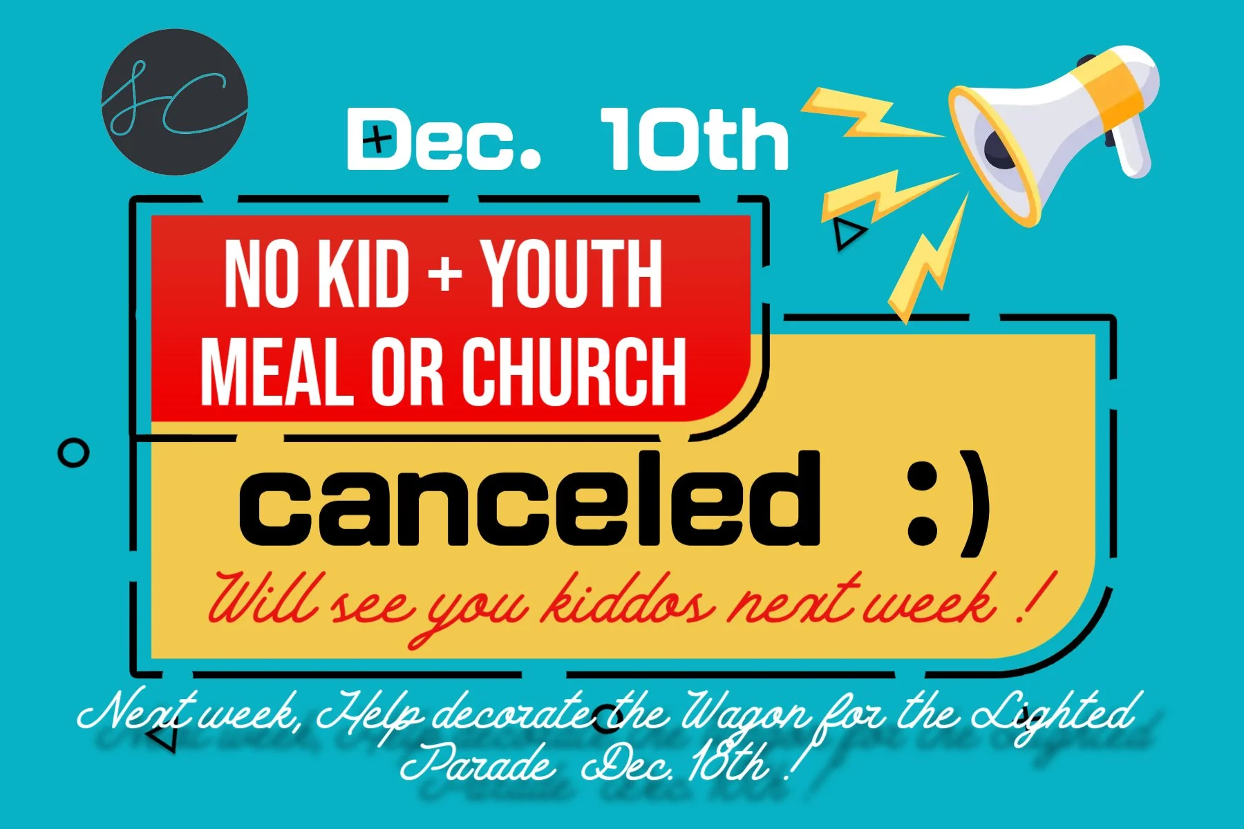 Canceling Children’s + Youth Church Tonight
