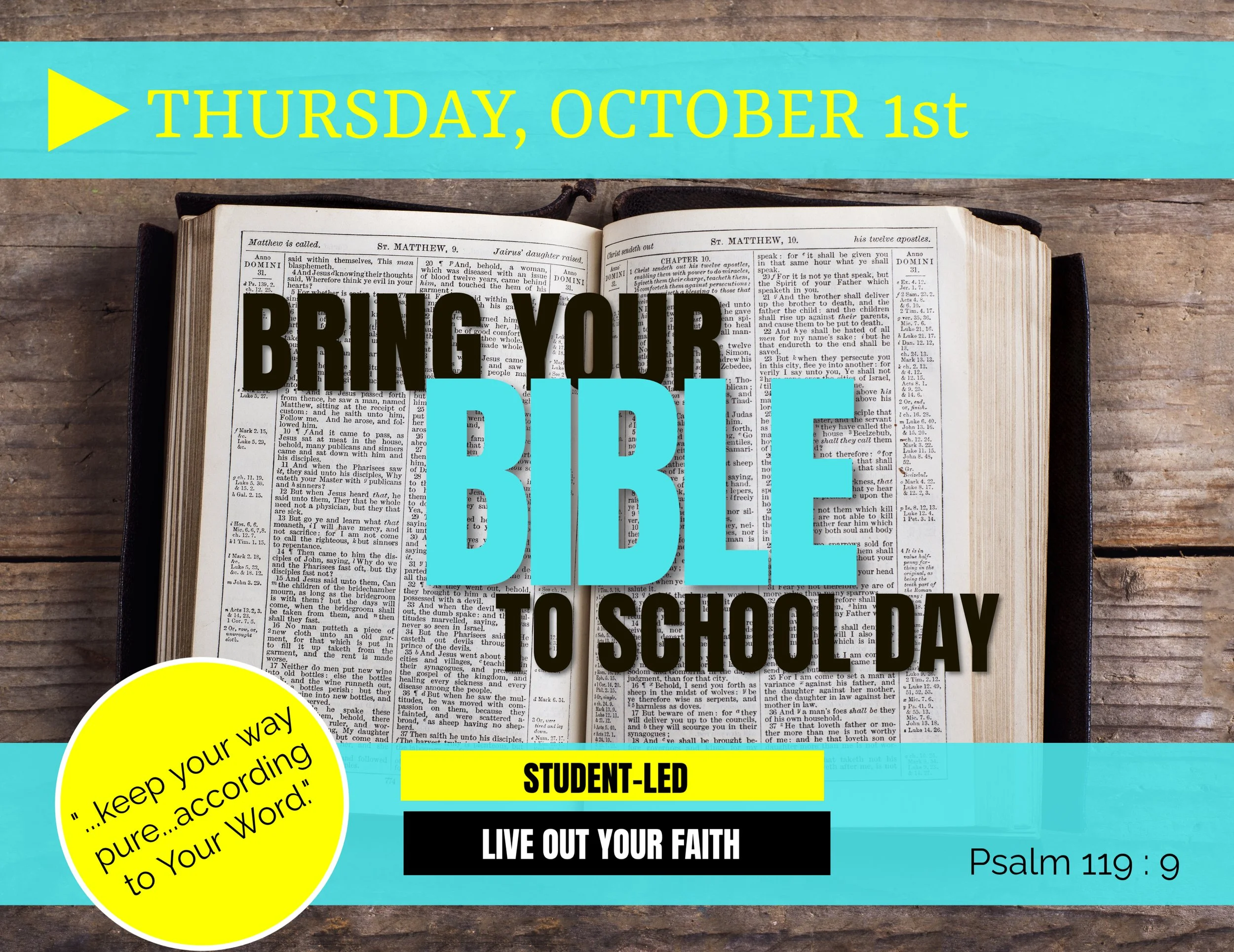 Student-Led Bring your Bible to School Day