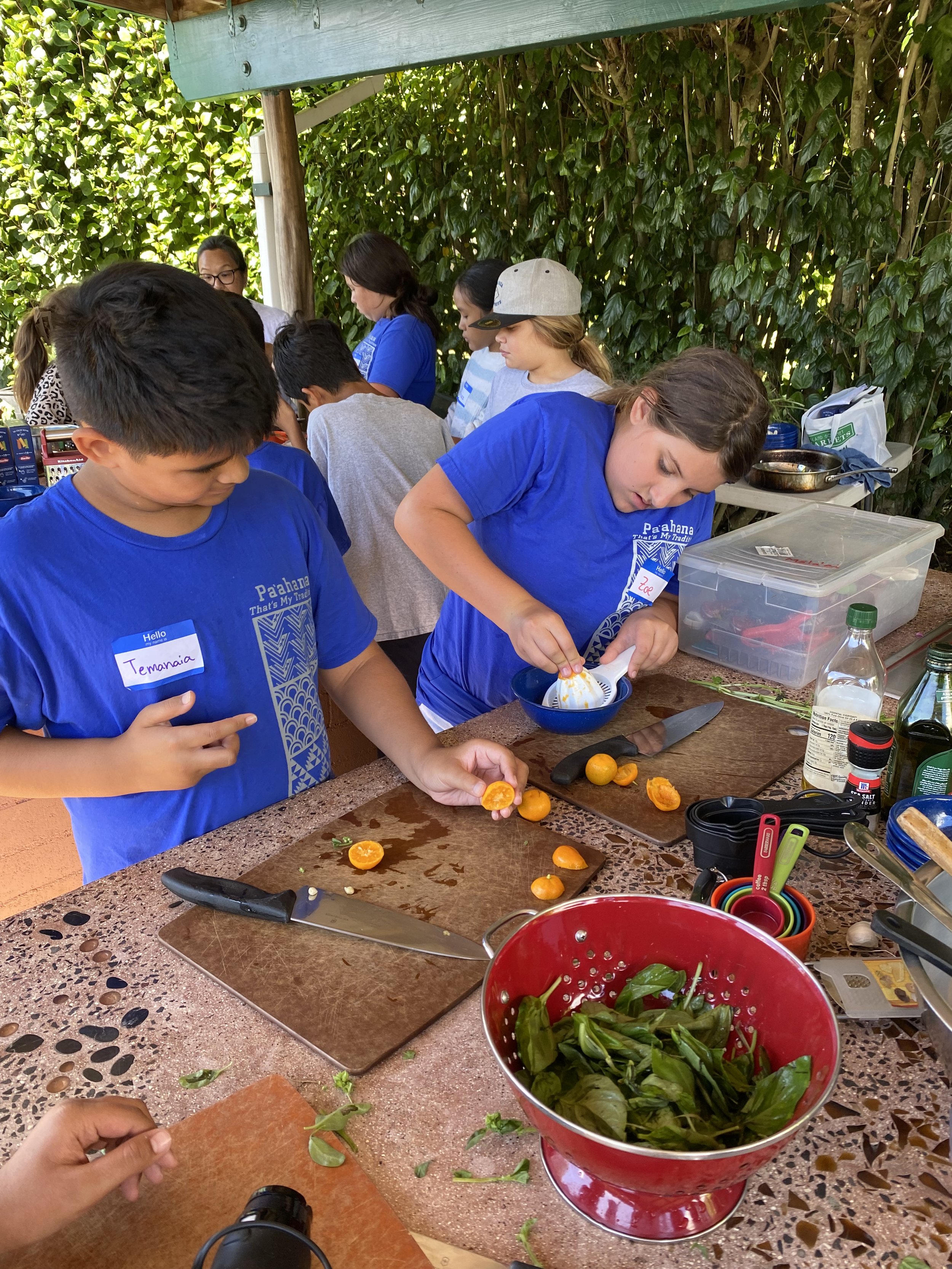 Tamanaia and Zoe Juicing Calamansi.JPG