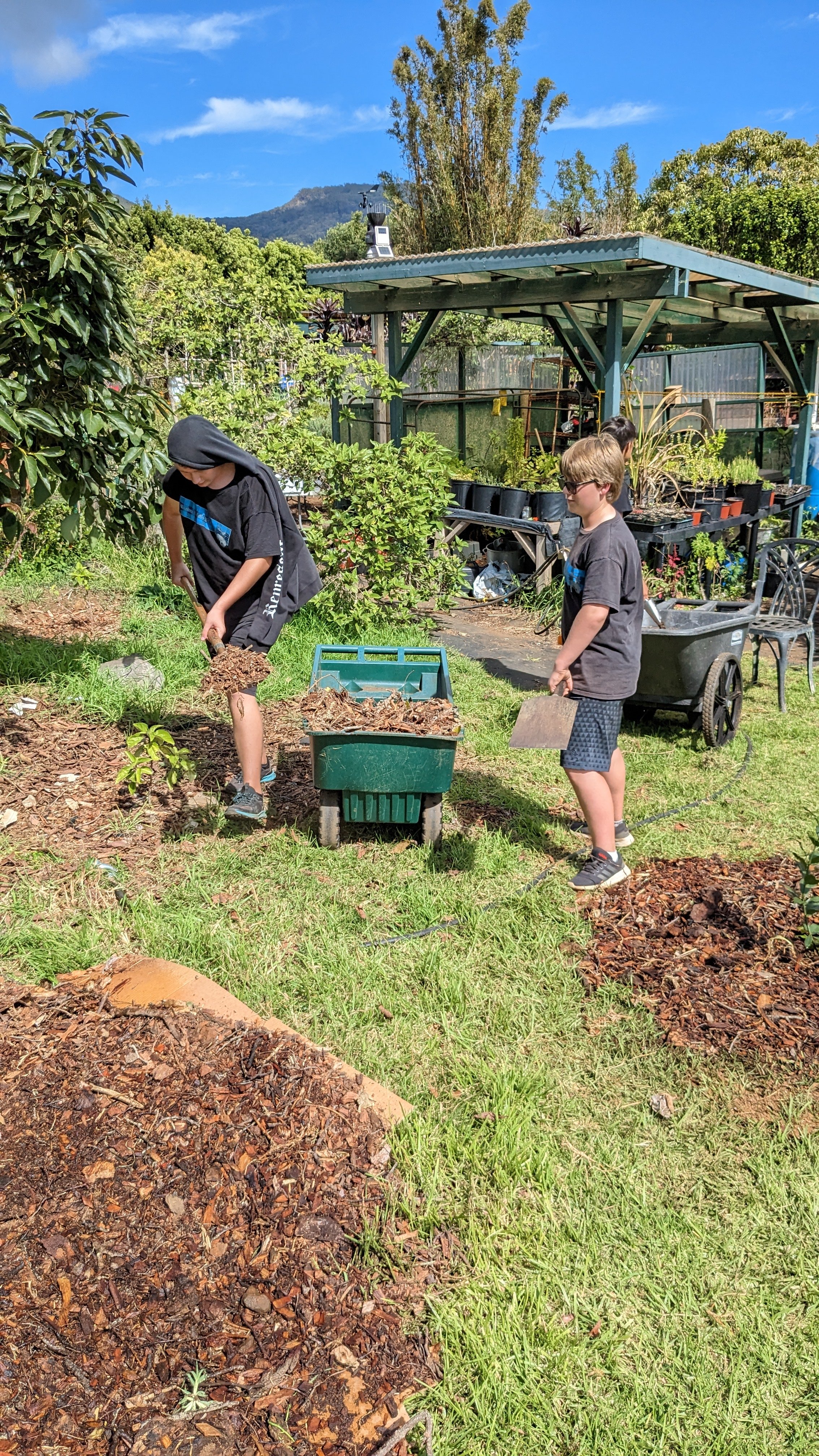 Peter and Liam putting down woodchips.jpg