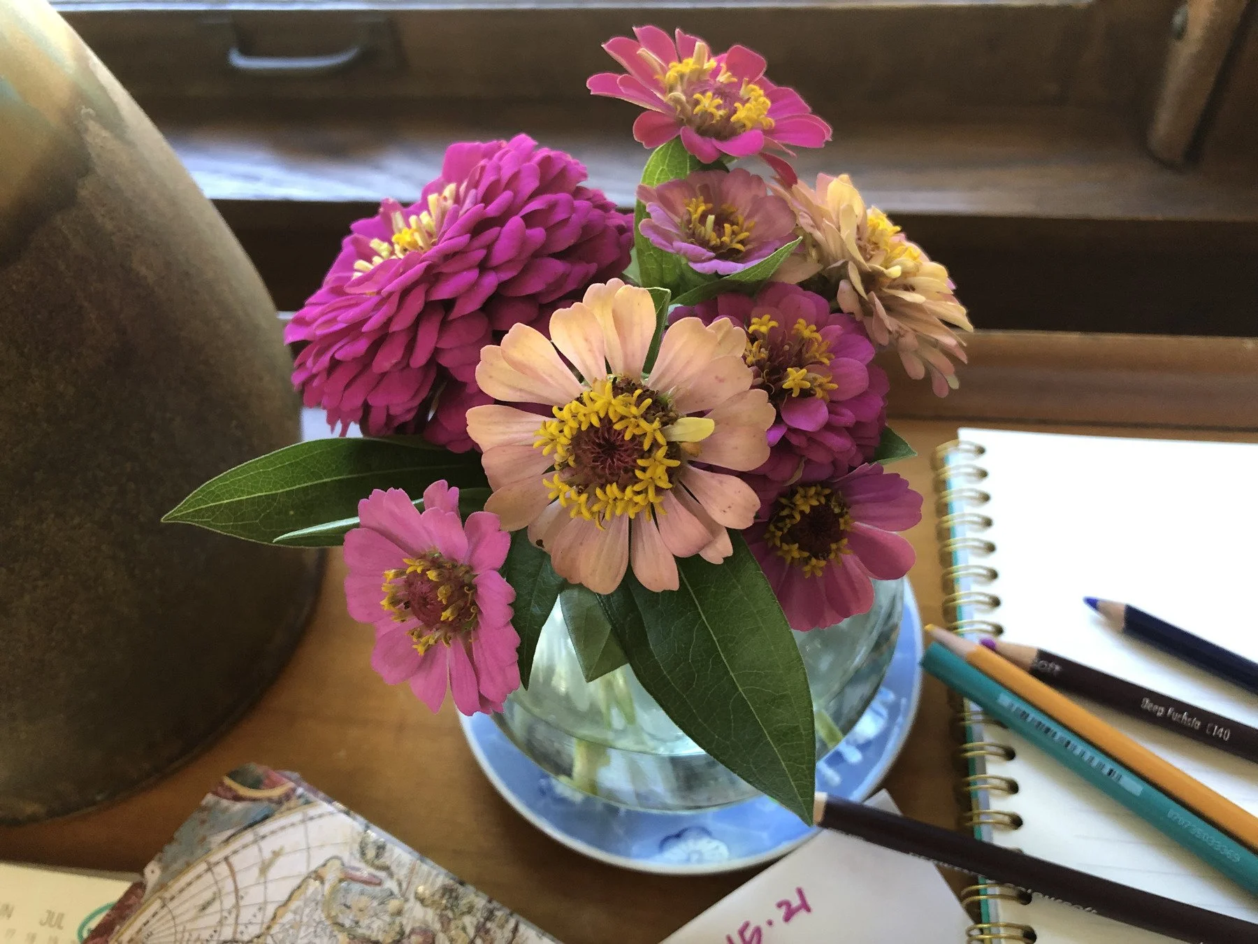 bouquet of zinnias