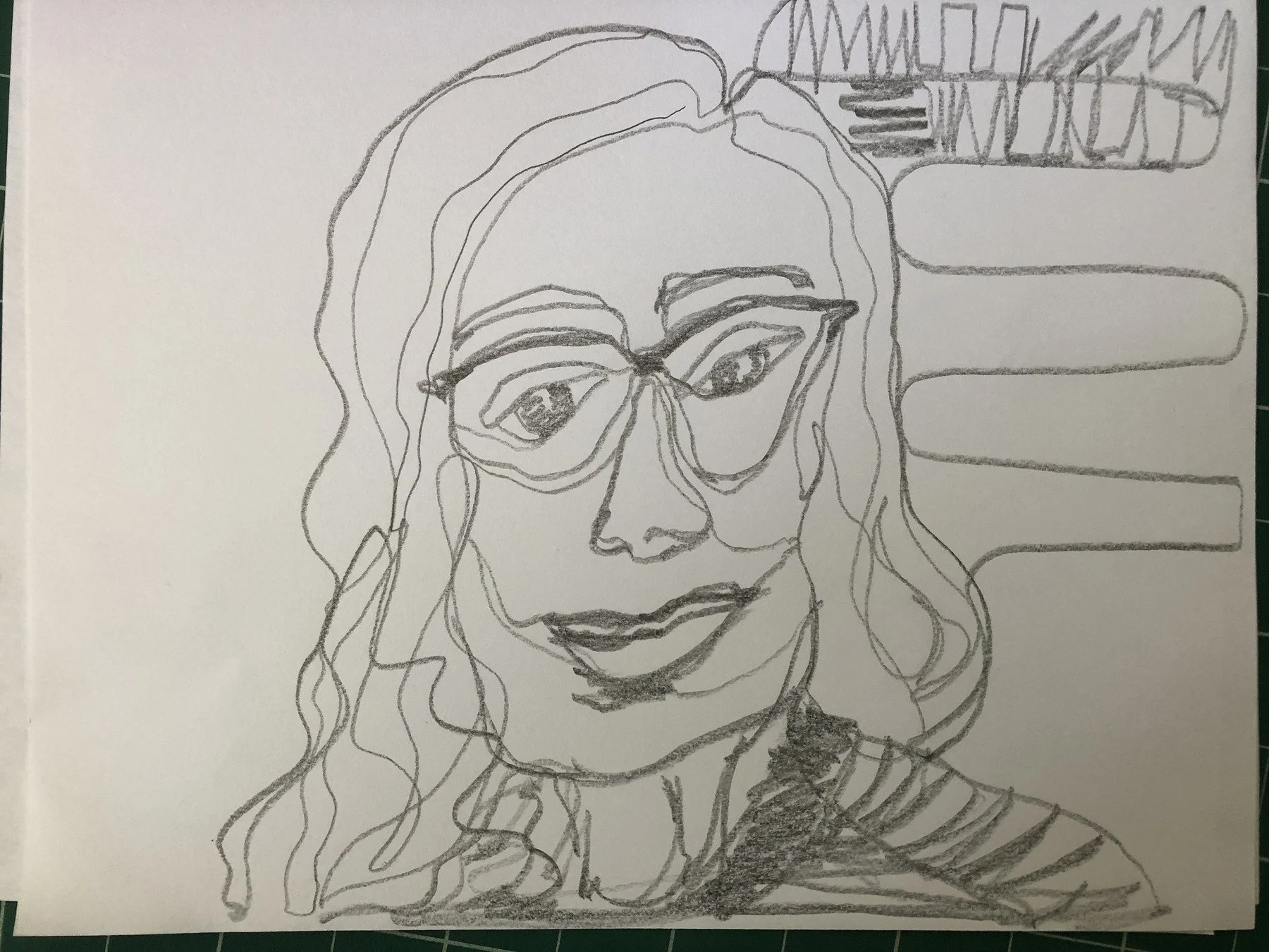 contour drawing of Rachel