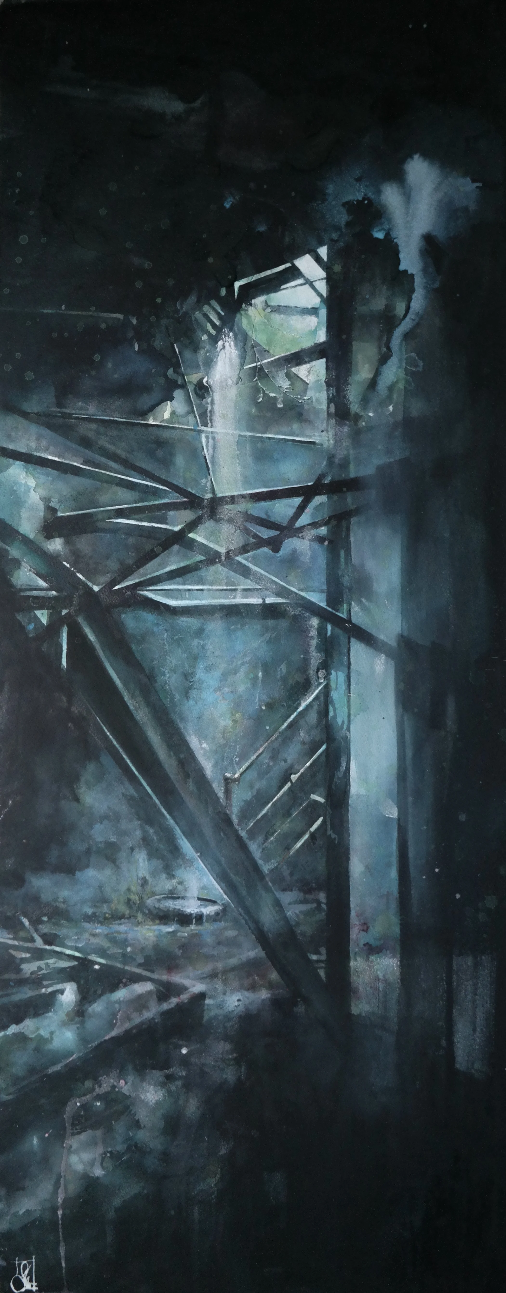 Twilight Sanctuary, 40"x16", Watercolor
SOLD