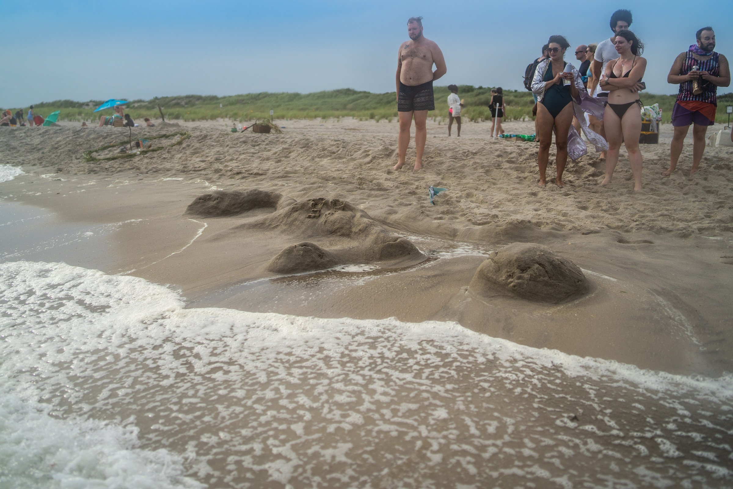 Kate Brehm's Womb piece, almost washed away by the high tide. Photo by Jack Cavicchi
