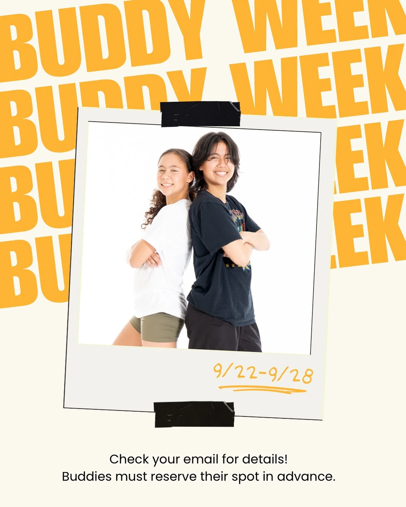 We&rsquo;re closing out September with &ldquo;Bring A Buddy&rdquo; Week! ⭐️ Dreamspace dancers can invite a friend to dance for free this week (9/22-9/28) and receive a tuition credit if their buddy decides to enroll by October 1st. Check your email 