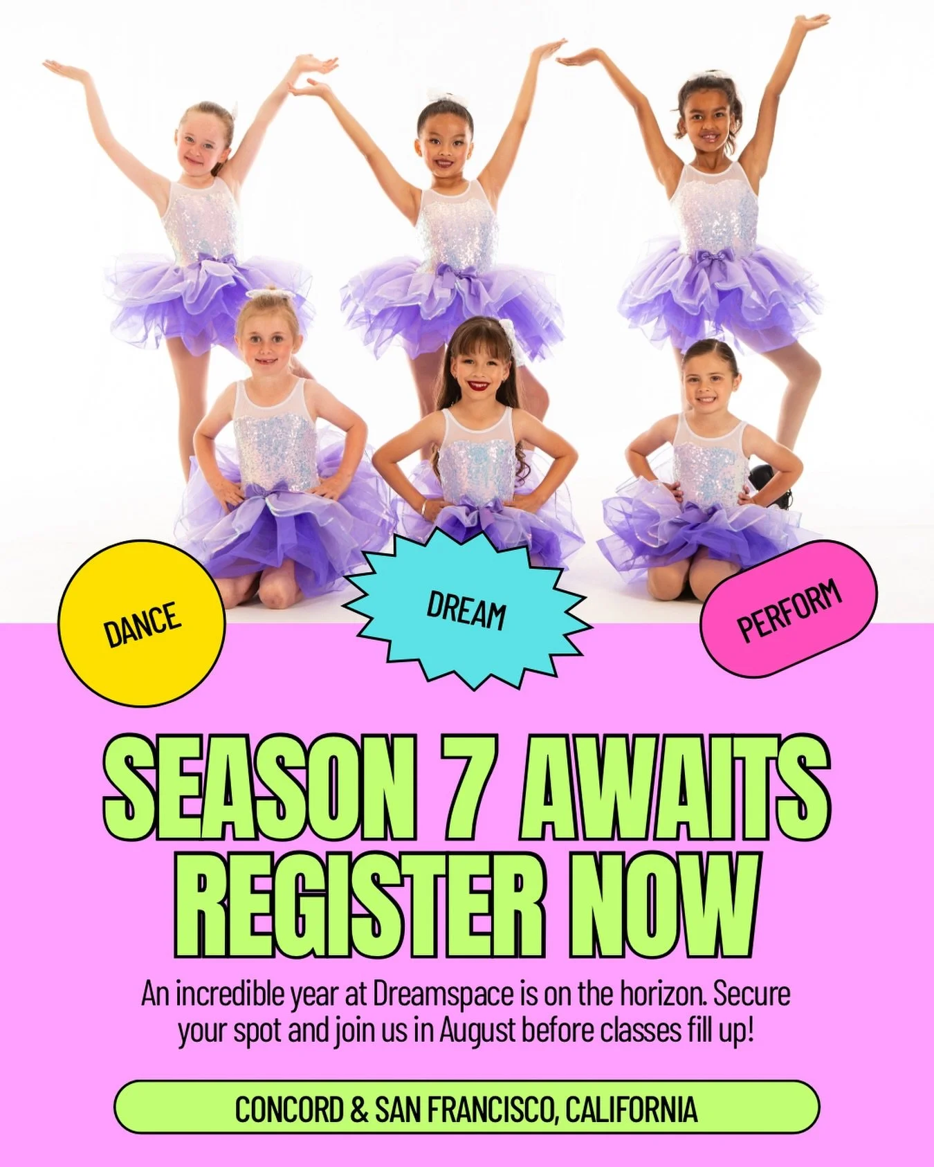 Classes are already filling up - oh em geeee! Grab your spot for fall now to avoid the waitlist ✨

➡️ dreamspacedance.com/seasonregistration