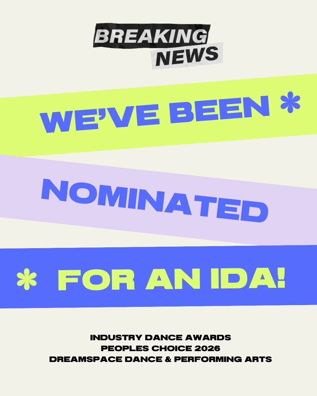 OMGGGGGGGG 🥹 GET READY TO VOTE FOR US 🏆

We&rsquo;ve been nominated for an @industrydanceawards People&rsquo;s Choice 2026! AHHHHHH 🤩 What an incredible feeling and accomplishment. Thank you @highvoltagecomp for recognizing us!

We are so unbeliev