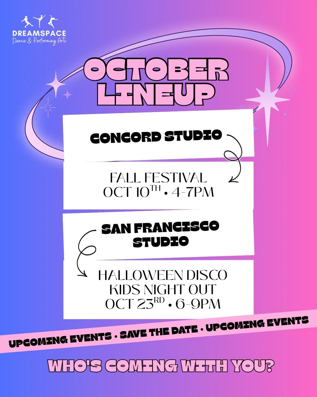 Coming up in October! 🎃🍁🪩 Save The Dates!