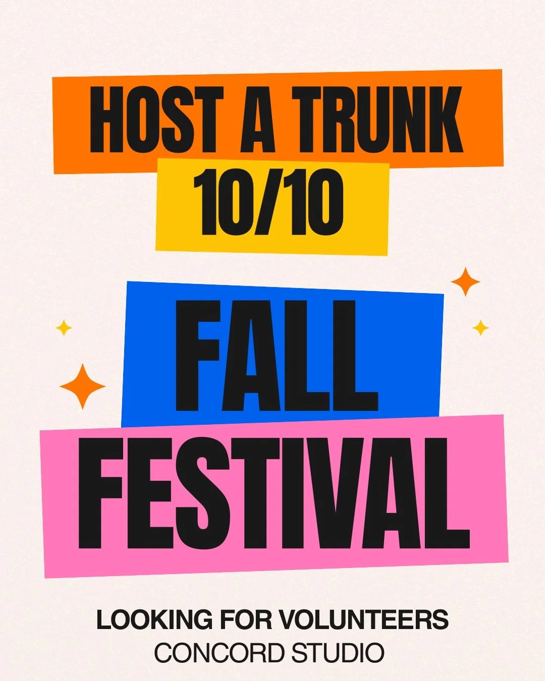 We&rsquo;re looking for Dreamspace families who would like to decorate their car or trunk with a fun fall-inspired theme and hand out treats or small goodies as families make their way through the Harvest Trail @ our Fall Festival on 10/10!

Think pu