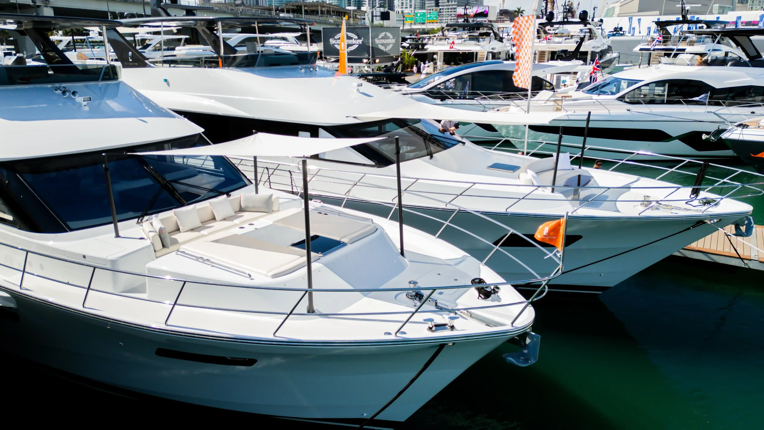 Yacht displayed by CL Yachts at the Miami boat show