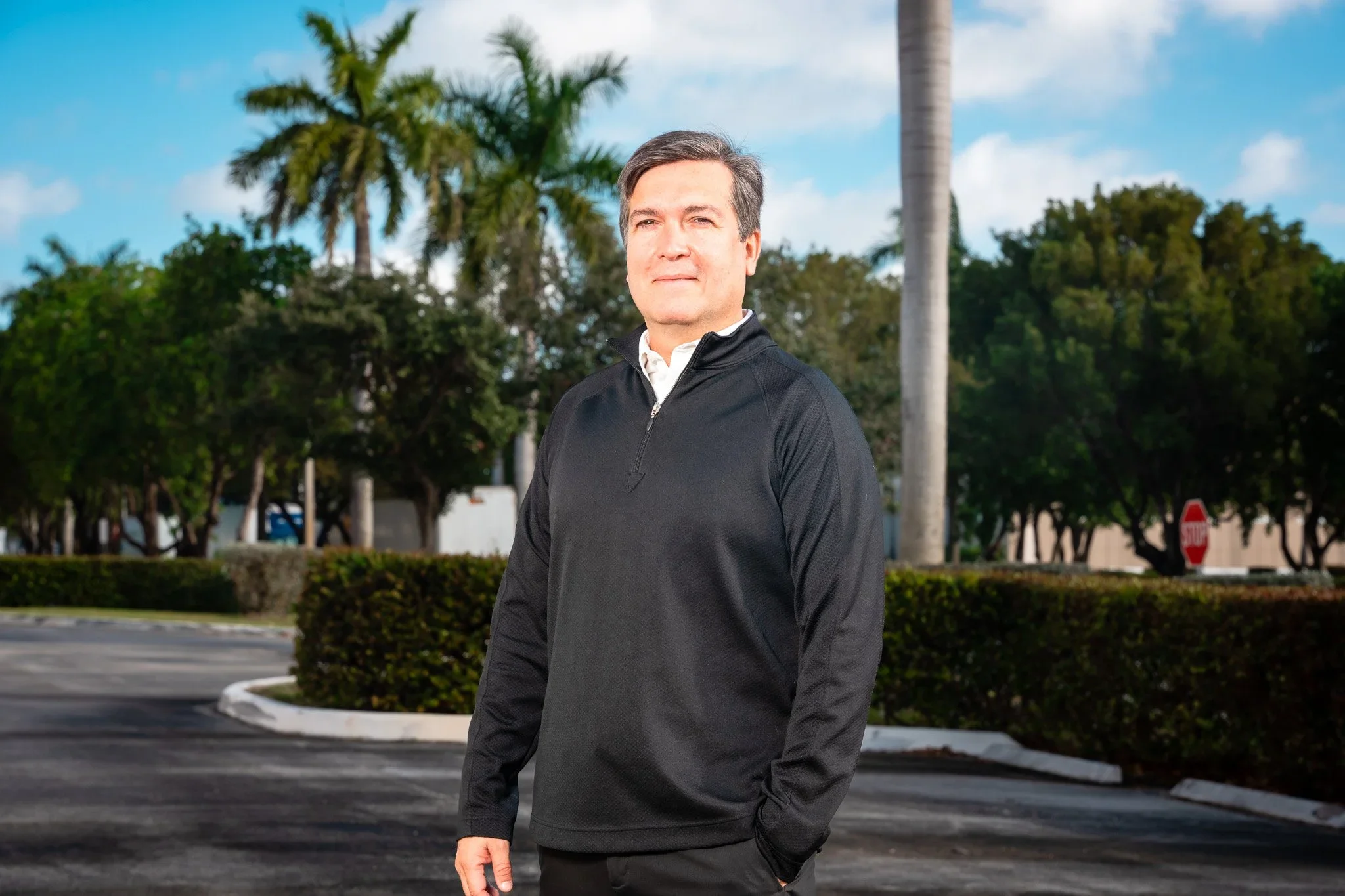 Business owner photographed in an outdoor setting