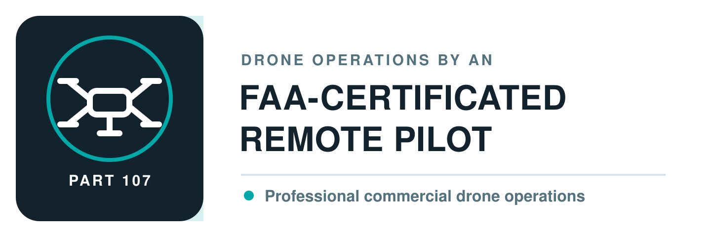 FAA Part 107-certificated remote pilot for commercial drone operations
