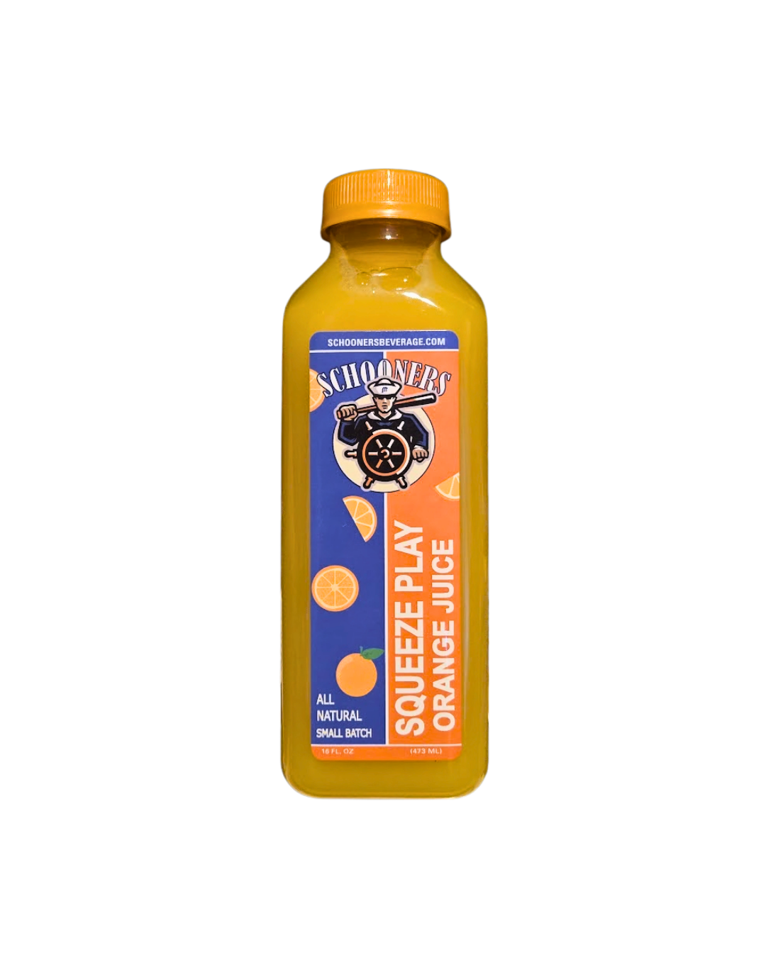 Schooners Beverage Squeeze Play Orange Juice, OJ that makes you say "Oh yeah, that's good stuff"