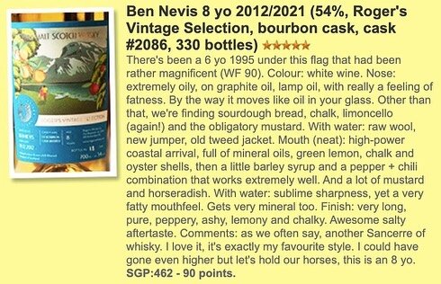 🥳 Ben Nevis 8 year old scores 90 points @whiskyfun 🎉
⠀⠀⠀⠀⠀⠀⠀⠀⠀
I'm always happy when people taste and review my whisky, and I appreciate everyones honest opinion. When the most authoritative review site on the planet tastes it and gives out 90 poin