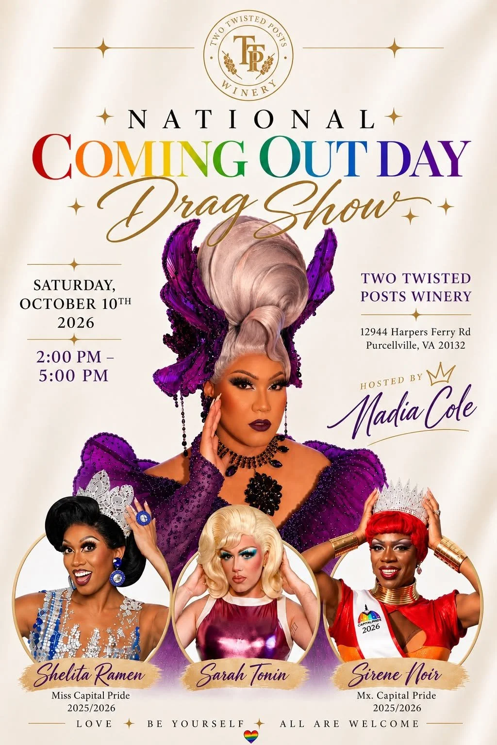 National Coming OUt DAY: DJ, Dance Party, Live Drag Performance 