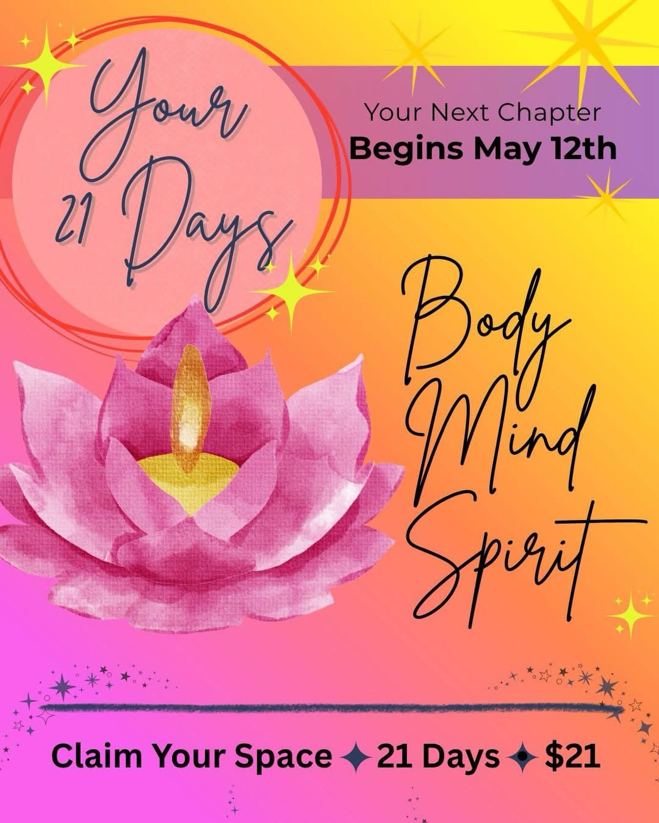 Imagine where you could be with twenty-one days of focused intention, held in a space of peace, ease, and flow. Not from forcing, but from coming into deeper alignment with your body, mind, and soul.

I know you feel it, because I do too. The desire 