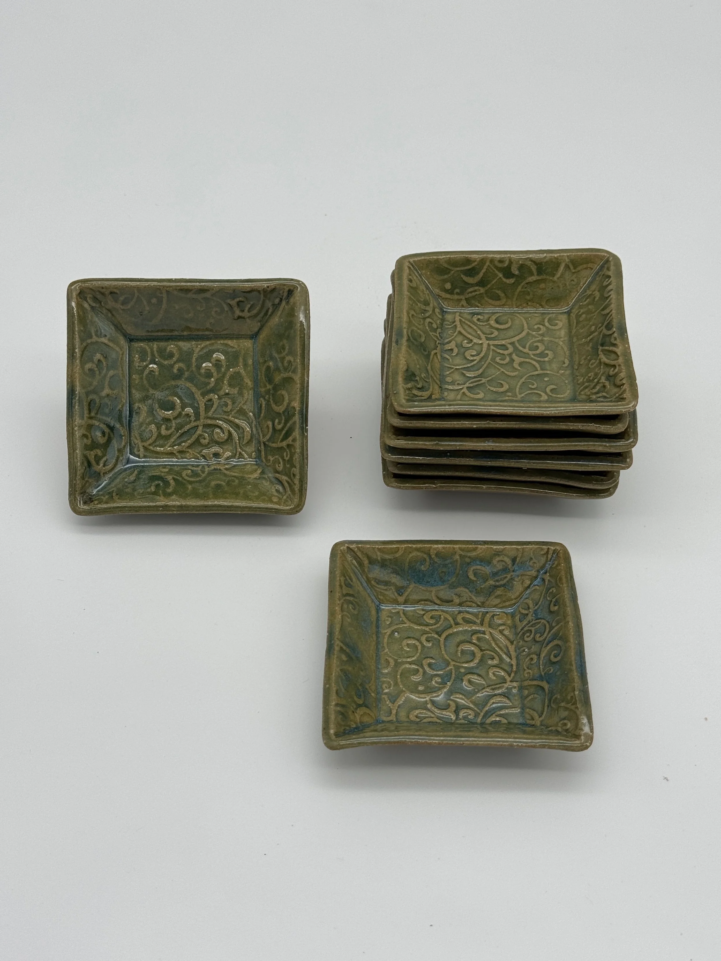 Small Green Dipping Plates