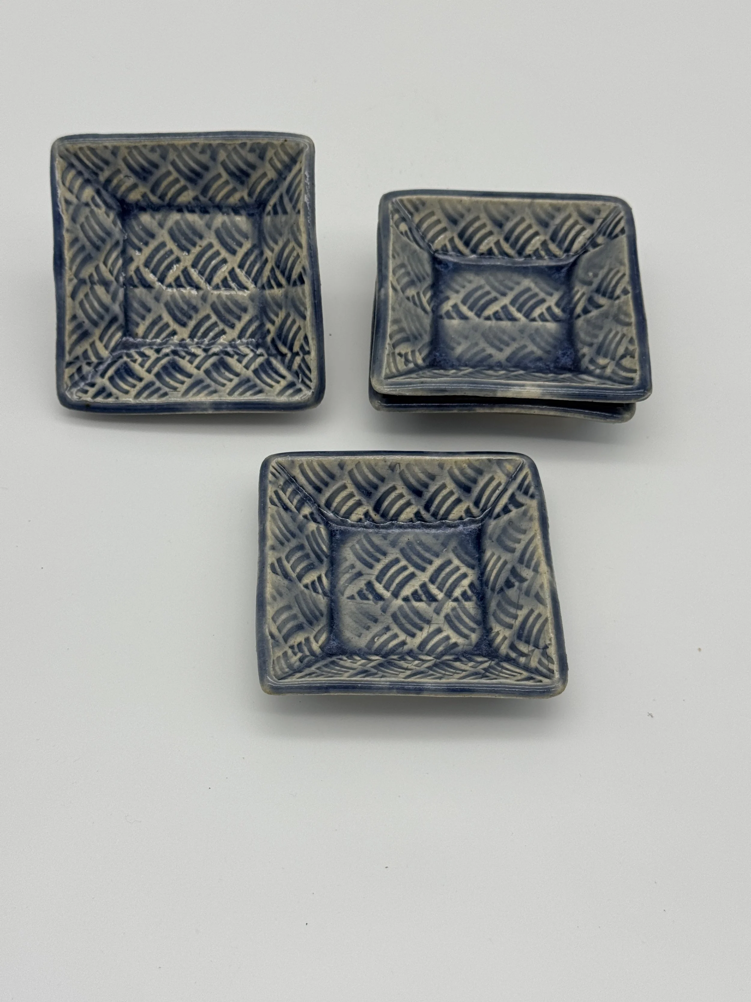 Small Blue Dipping Plates