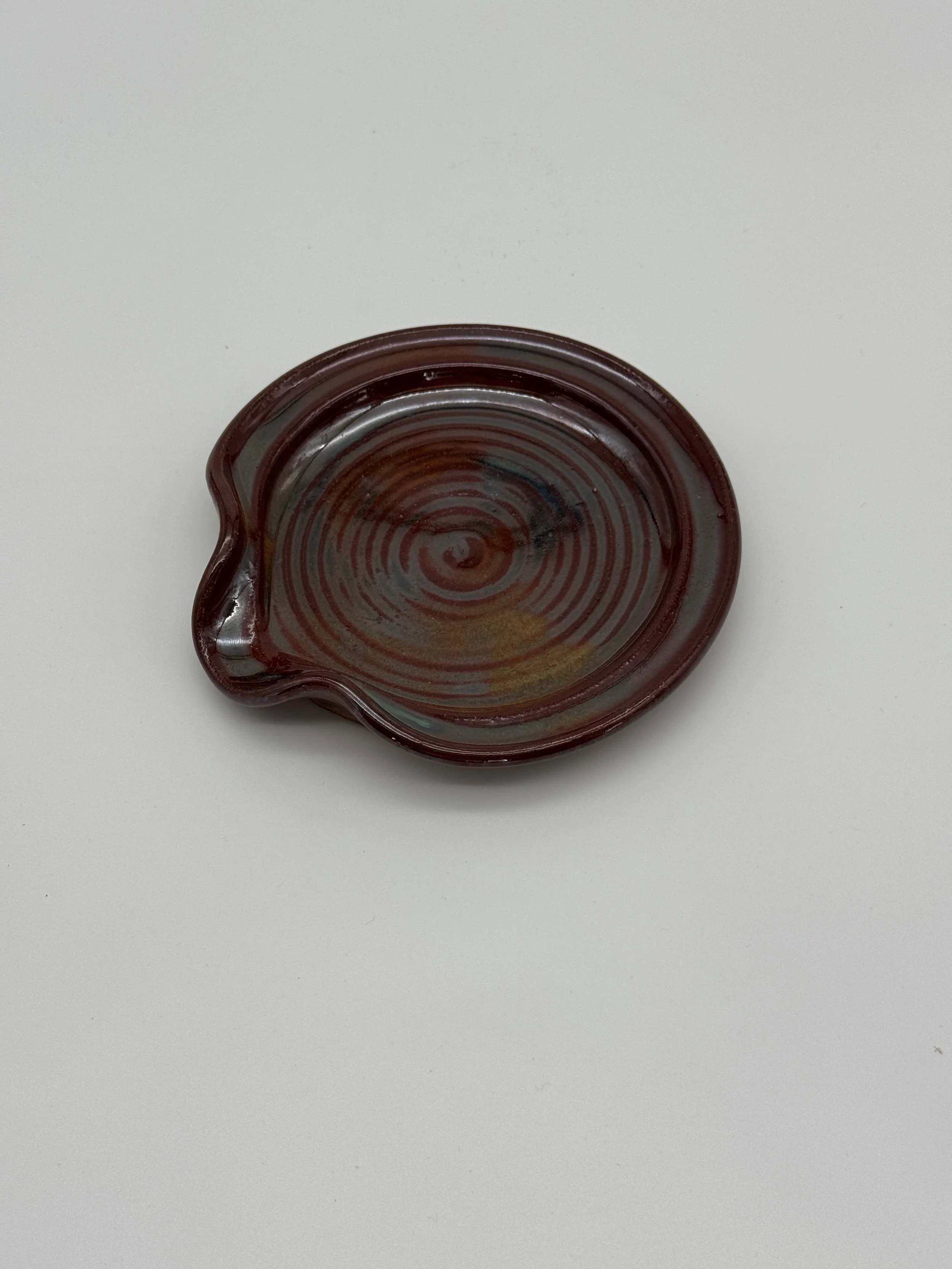 Brown Spoon Rest w/Dark Highlights