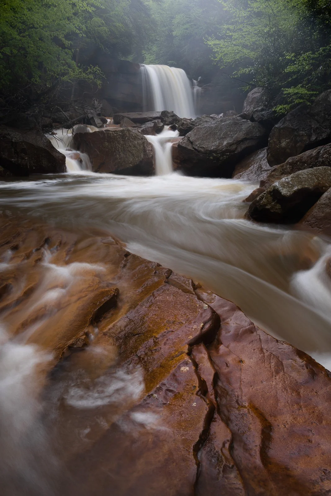 Waterfall in Blackwater state park West Virginia