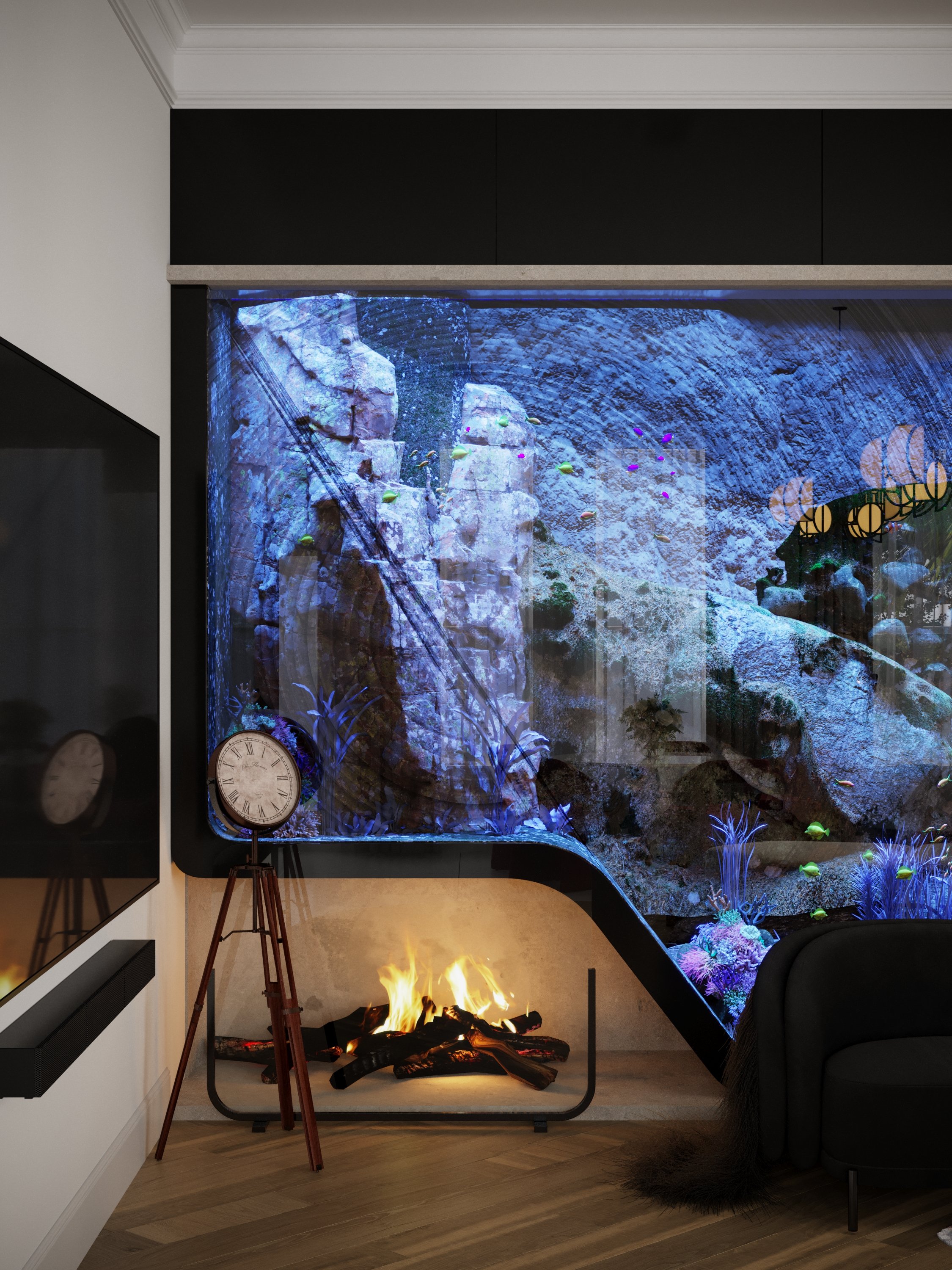 AQUARIUMS MADE FOR MORE THAN FRESH WATER IN A MINI-MANSION LESS THAN 5 MILES FROM AT&T STADIUM IN ARLINGTON, TEXAS